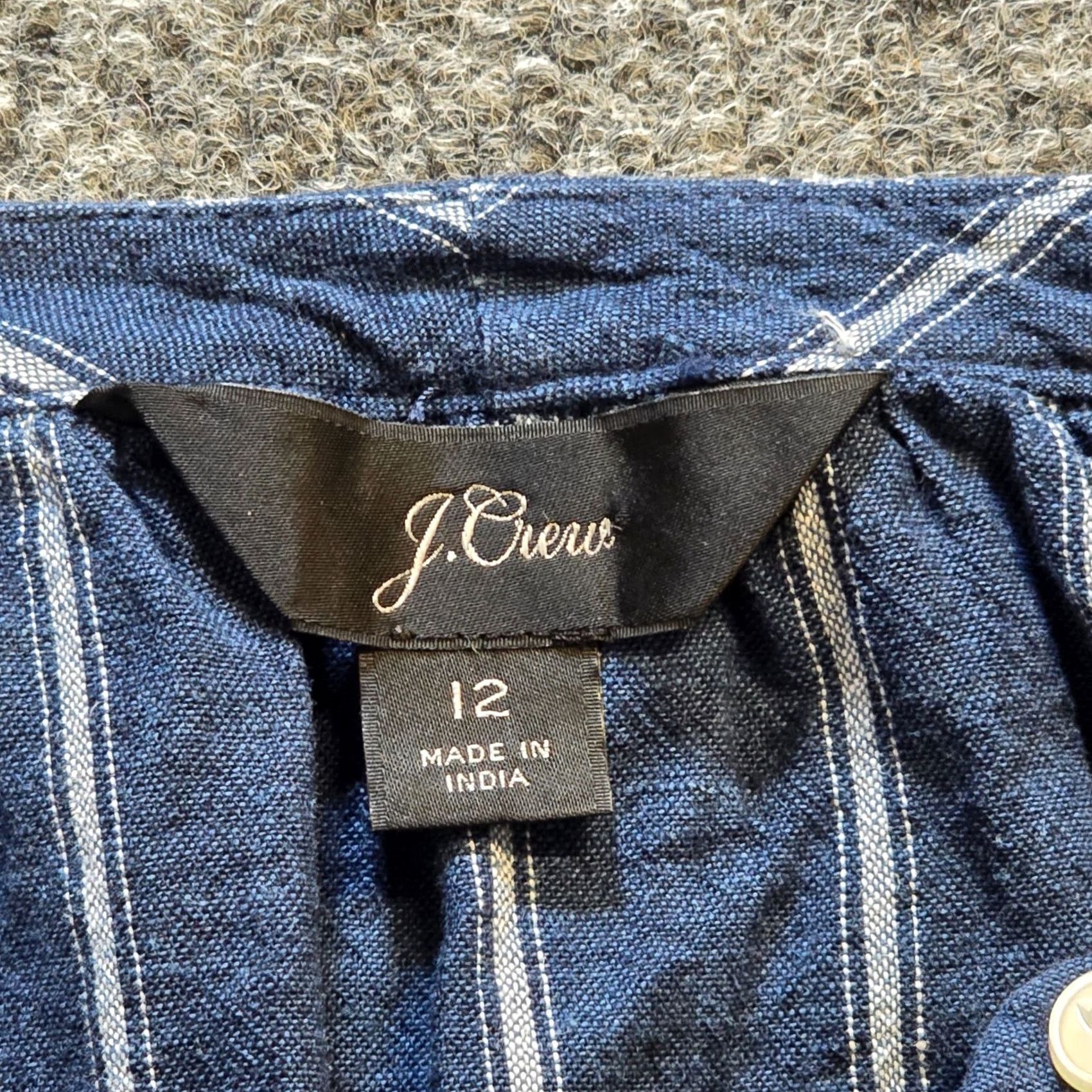 J.Crew J.CREW Top Womens Size 12 Blue Striped Linen Peasant Long Sleeve Boho Casual Shirt Womens Size XL / US 12-14 / IT 48-50 - 4 Thumbnail