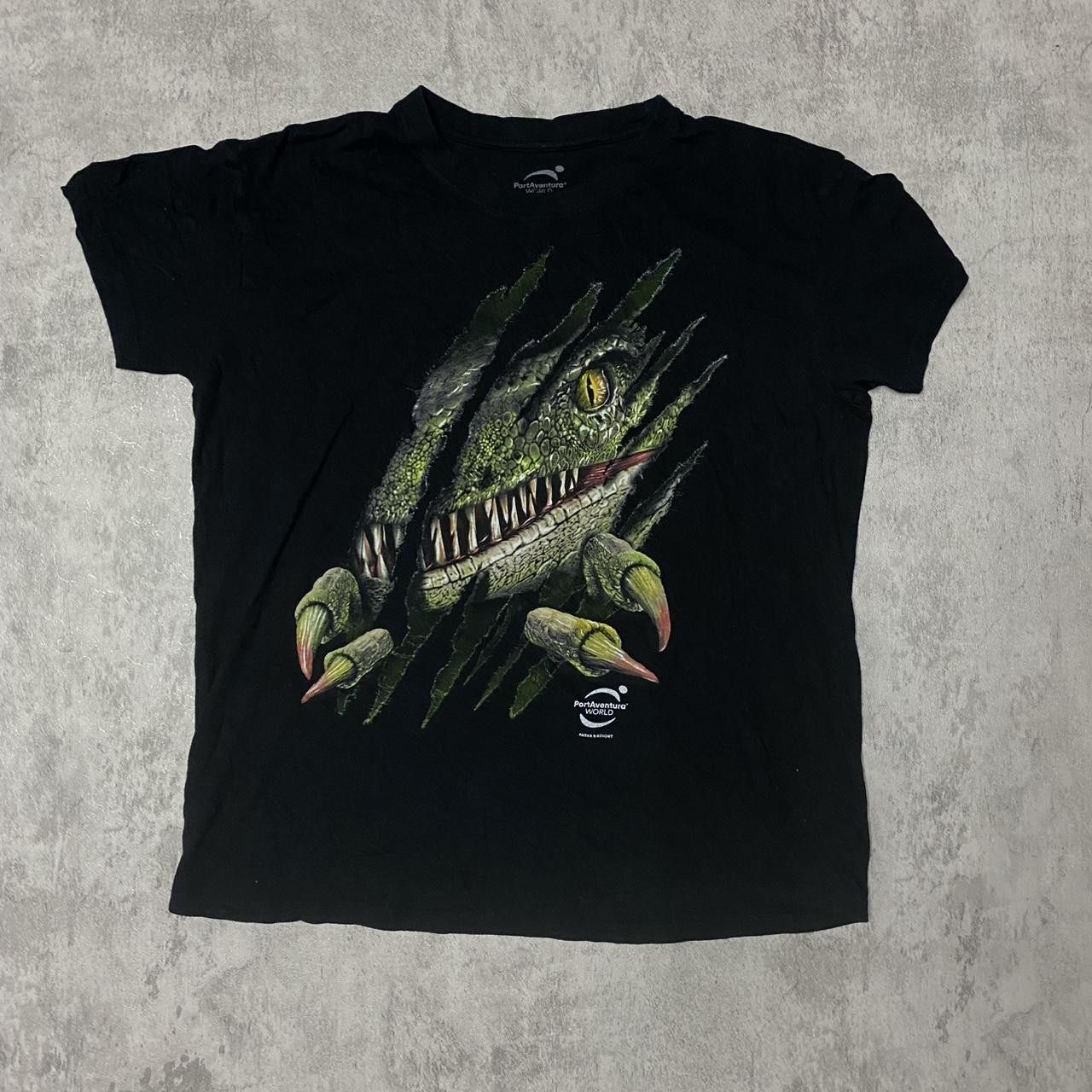 Other Black graphic dinosaur t-shirt with green accents Size US L / EU 52-54 / 3 - 1 Thumbnail