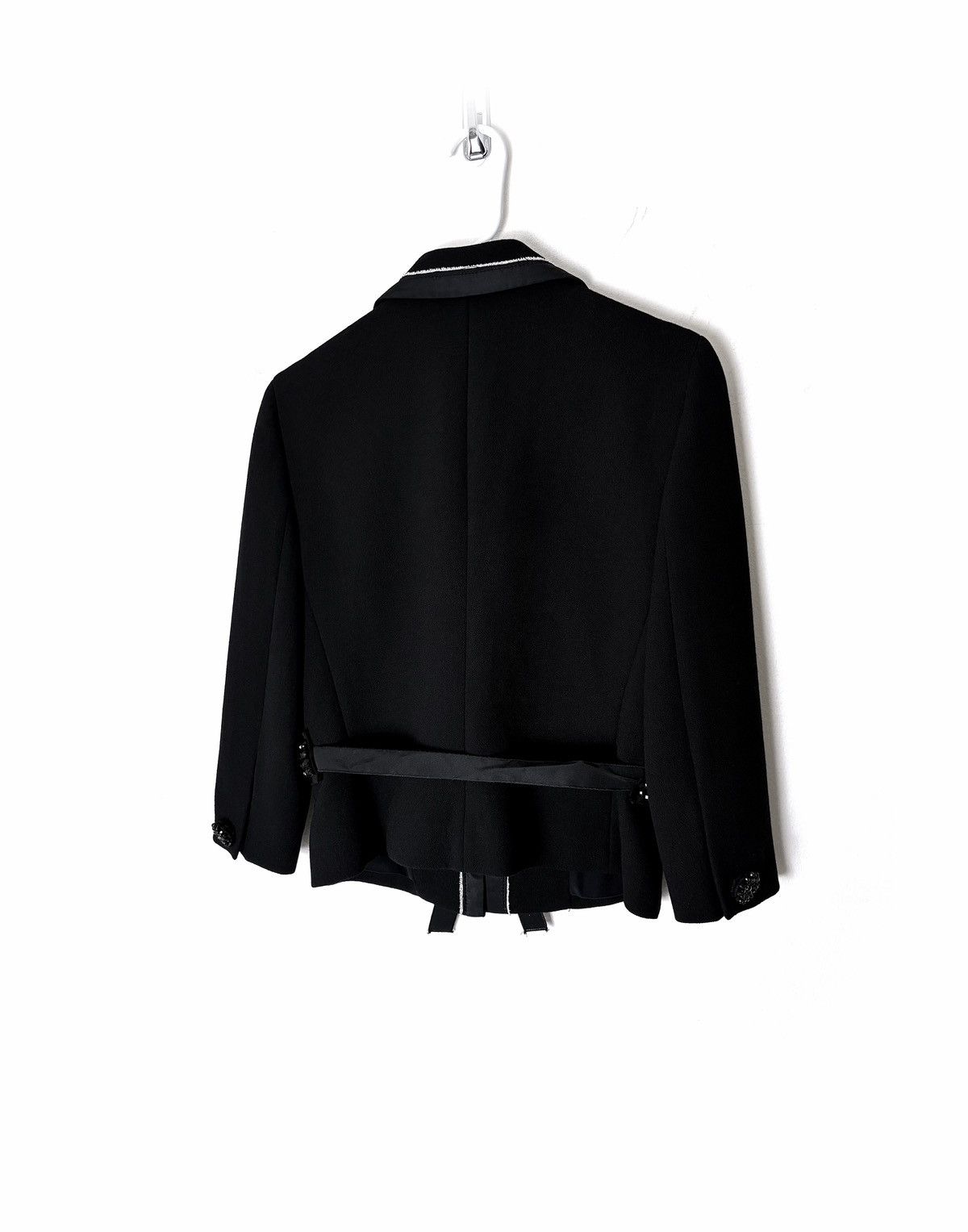 Prada Prada Black Jewel Embellished Cropped Wool Jacket Size M / US 6-8 / IT 42-44 - 4 Thumbnail
