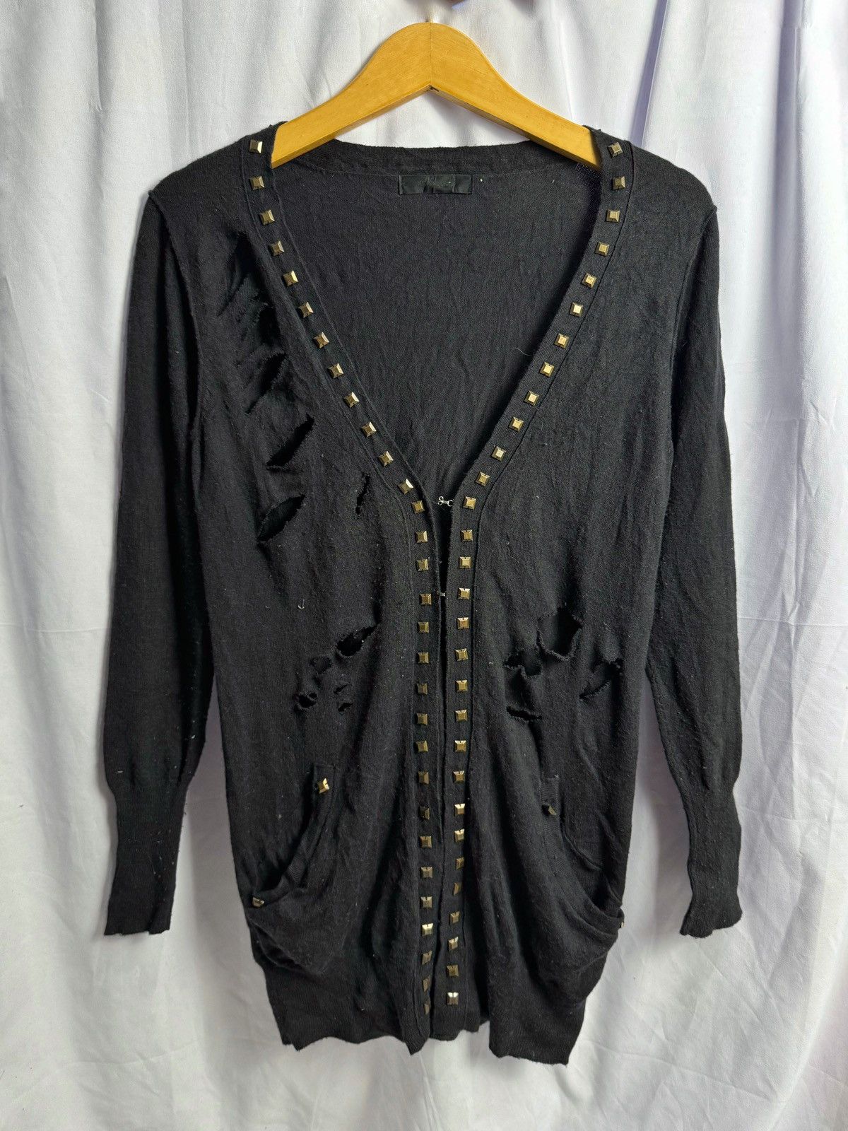 If Six Was Nine × Japanese Brand × Le Grande Bleu (L.G.B.) DISTRESSED STUDDED CARDIGAN JEANASIS JAPAN Size US M / EU 48-50 / 2 - 1 Thumbnail