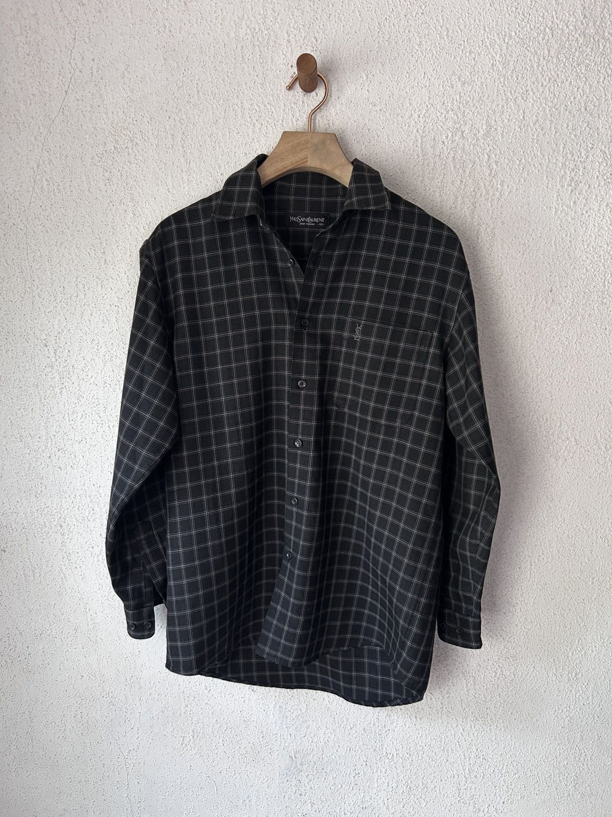 Yves Saint Laurent Vintage Yves Saint Laurent Shirt YSL Shirt Plaid Size US M / EU 48-50 / 2 - 2 Thumbnail