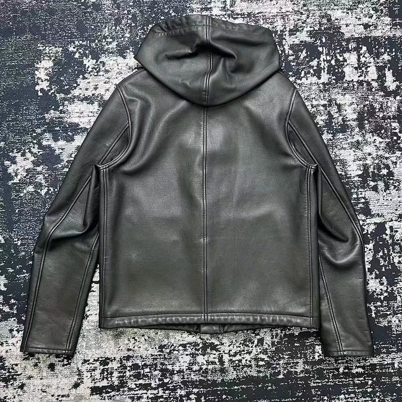 Givenchy Givenchy Deep Brown Lamb Leather Hoodie with Hood Size US M / EU 48-50 / 2 - 2 Thumbnail