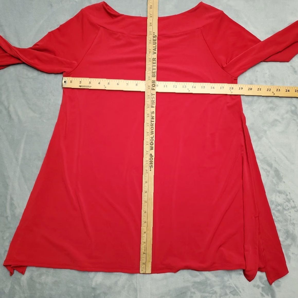 Vintage Chicos Women Top Shirt 8 Red Portrait 3/4 Sleeve Stretch Comfort Casual USA Medium Womens Size M / US 6-8 / IT 42-44 - 6 Thumbnail
