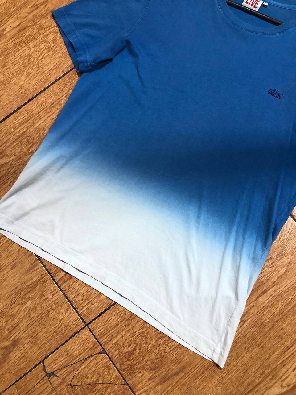Lacoste Vintage T-Shirt gradient blue Lacoste logo Y2K streetwear Size US M / EU 48-50 / 2 - 7 Thumbnail