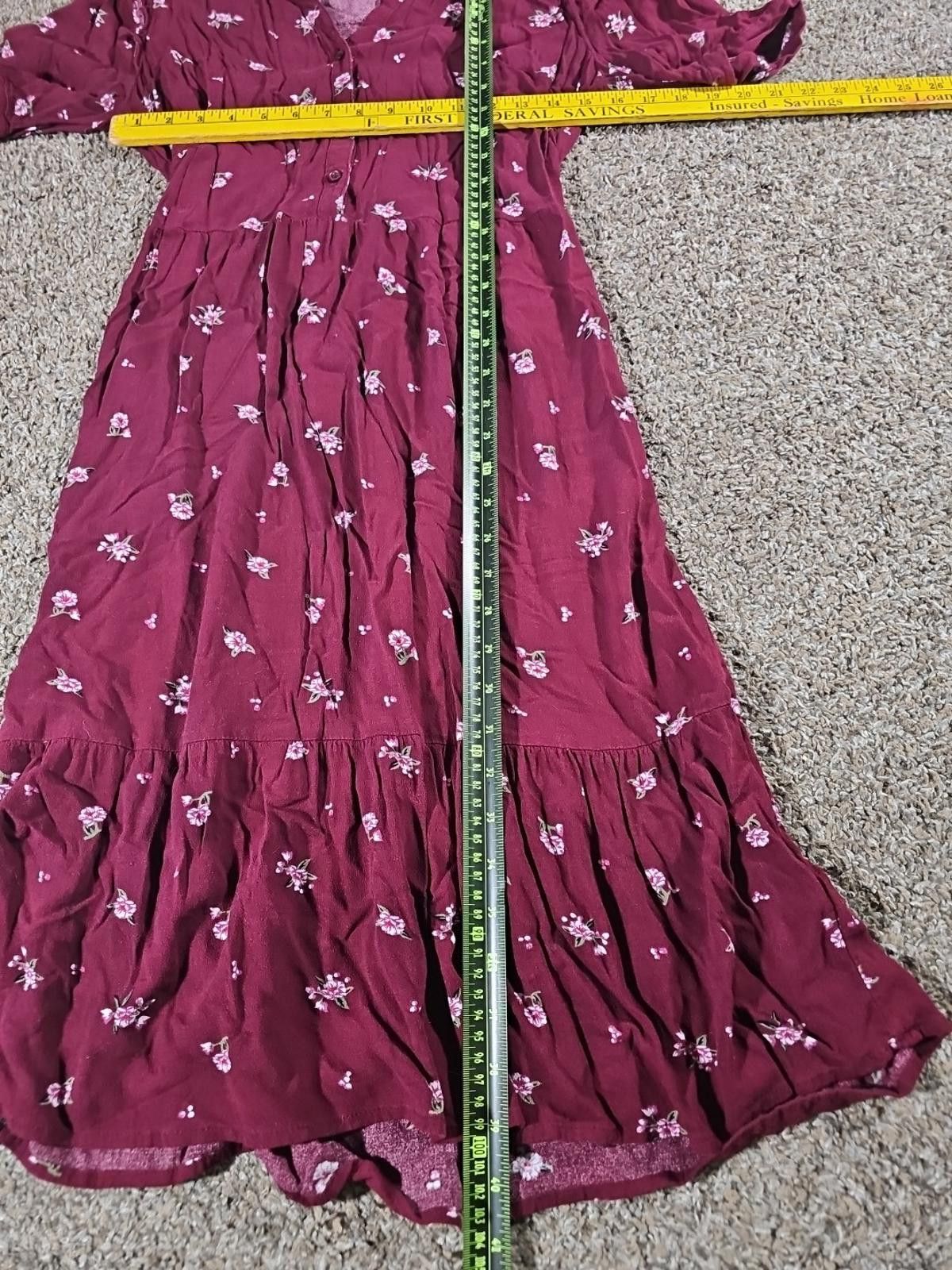 Old Navy Old Navy Dress Red Floral Sz S Size S / US 4 / IT 40 - 4 Thumbnail