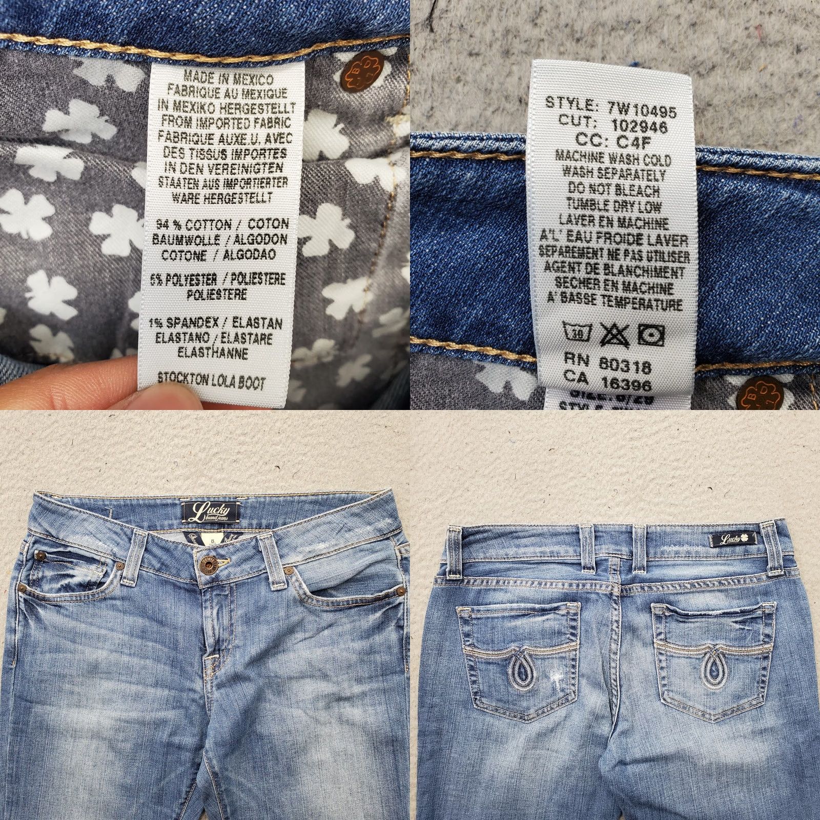 Lucky Brand Lucky Brand Jeans Womens Flared Leg Blue Denim Stretch 8/29 Short Inseam Faded Size 30" / US 8 / IT 44 - 8 Thumbnail