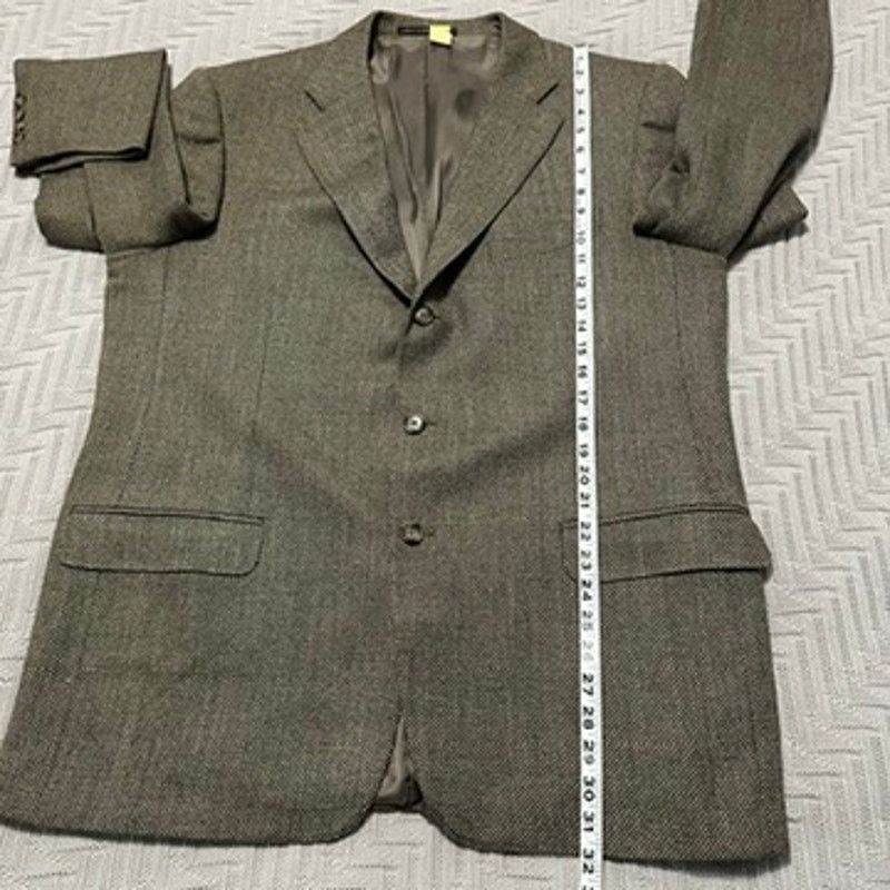 Ermenegildo Zegna Ermenegildo Zegna brown tweed cashmere three button blazer Size 46R - 9 Thumbnail