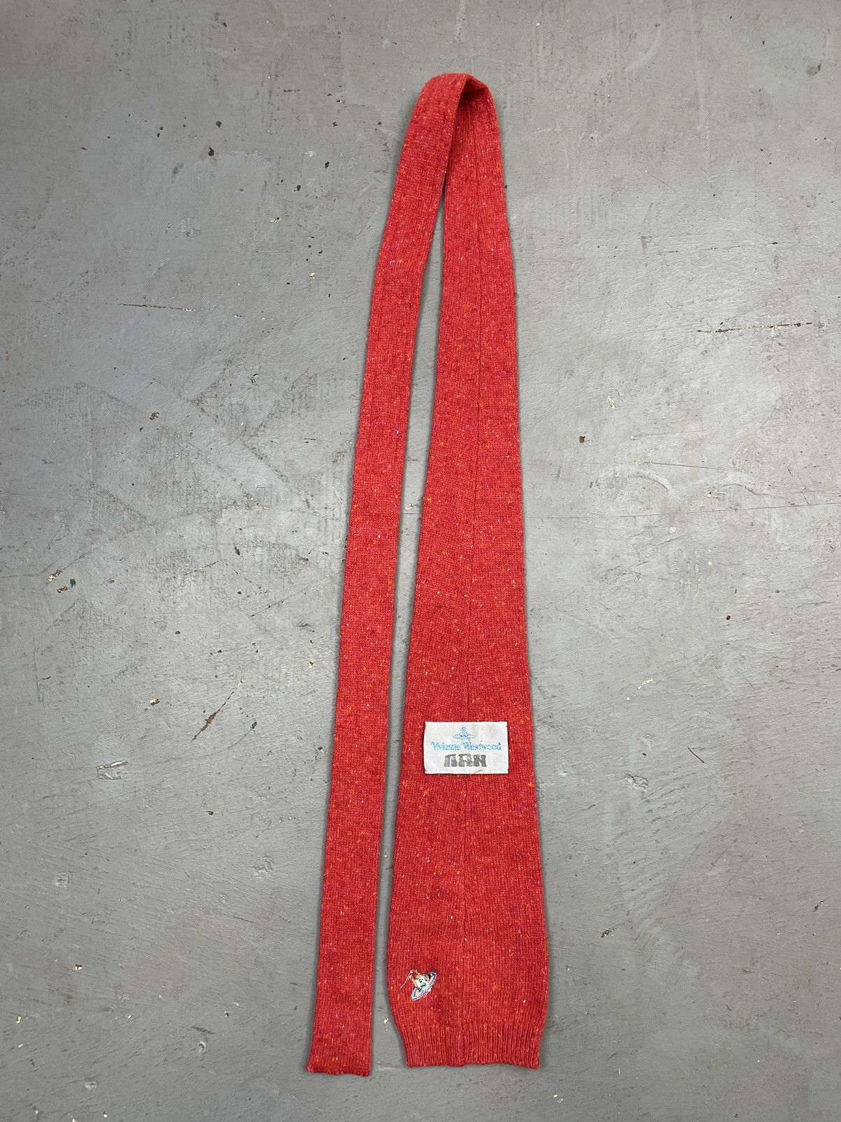 Vivienne Westwood VTG Vivienne Westwood Punk Red Wool Knit Distressed Necktie Size ONE SIZE - 3 Thumbnail