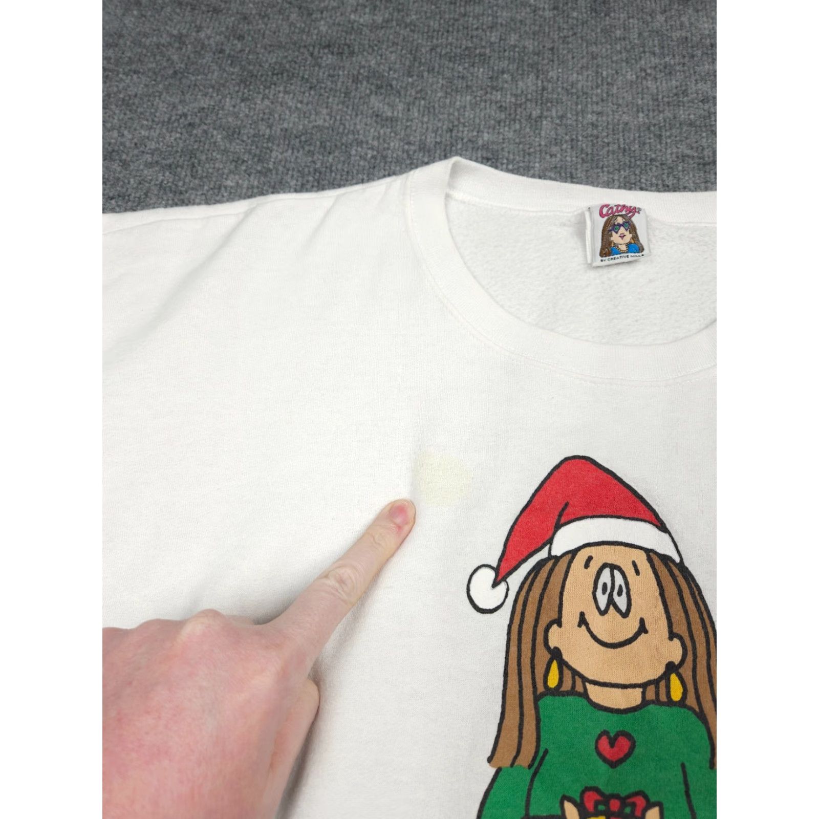 Vintage VINTAGE Cathy Christmas Crewneck Sweatshirt 3X White Women Pullover Winter Long Sleeve Crew Neck Cartoon Size XXL / US 16-18 / IT 52-54 - 5 Thumbnail