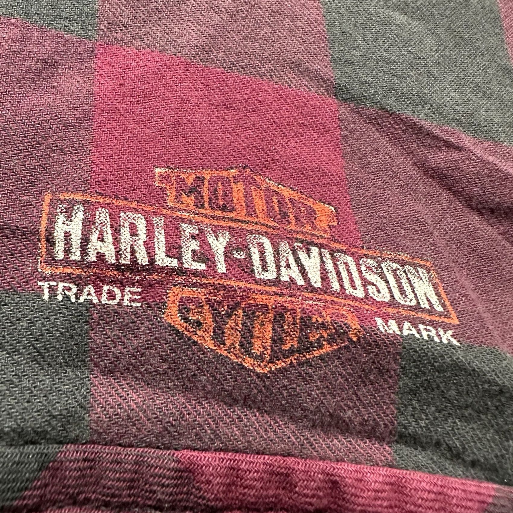 Harley Davidson Harley-Davidson Shirt Womens 1W Burgundy Plaid Snap Up Button Up Moto EUC Motorcycle Size XL / US 12-14 / IT 48-50 - 4 Thumbnail