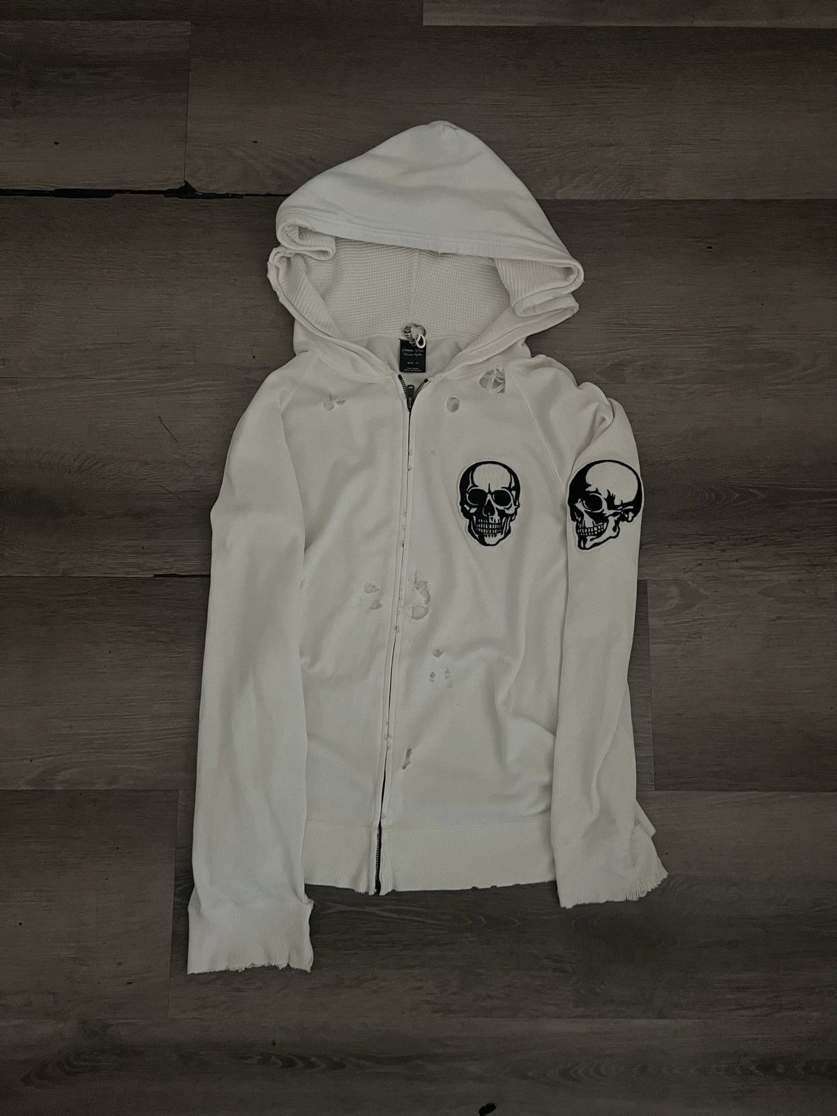 image of Number N Ine x Takahiromiyashita The Soloist Number (N)Ine Ss04 Skull Patch Hoodie in White (Size S