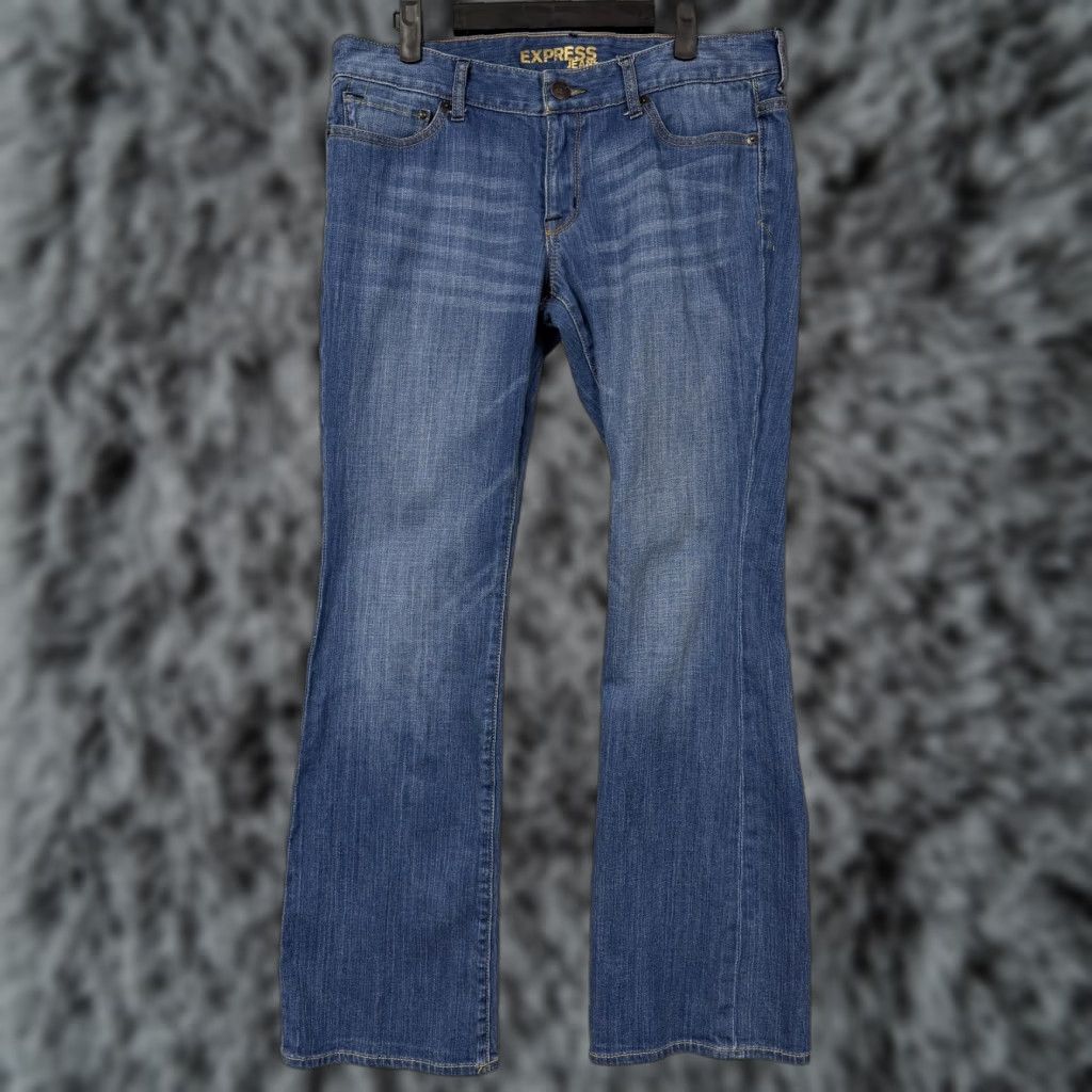 Express Express Jeans Womens 10 Blue Denim Stella Bootcut Jeans Boho Y2K Vintage No Size 32" / US 10 / IT 46 - 1 Thumbnail