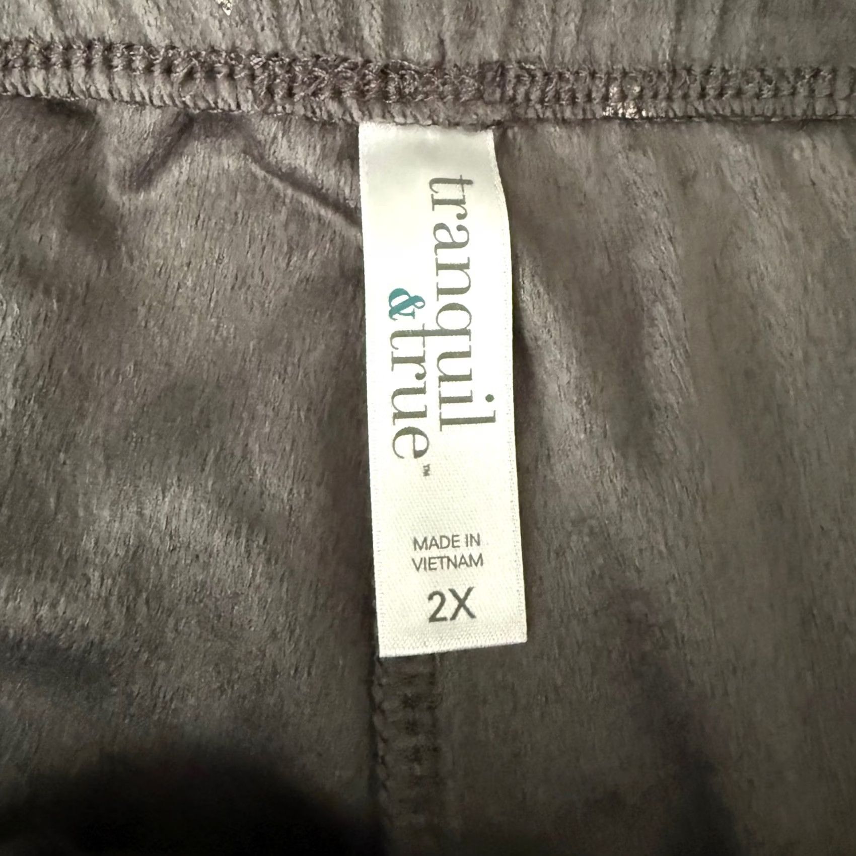 Velour Tranquil & True Women 2X Gray Velour Foil Star Pajama Pant Lounge Celestial Cozy Size 40" / US 18 - 4 Thumbnail