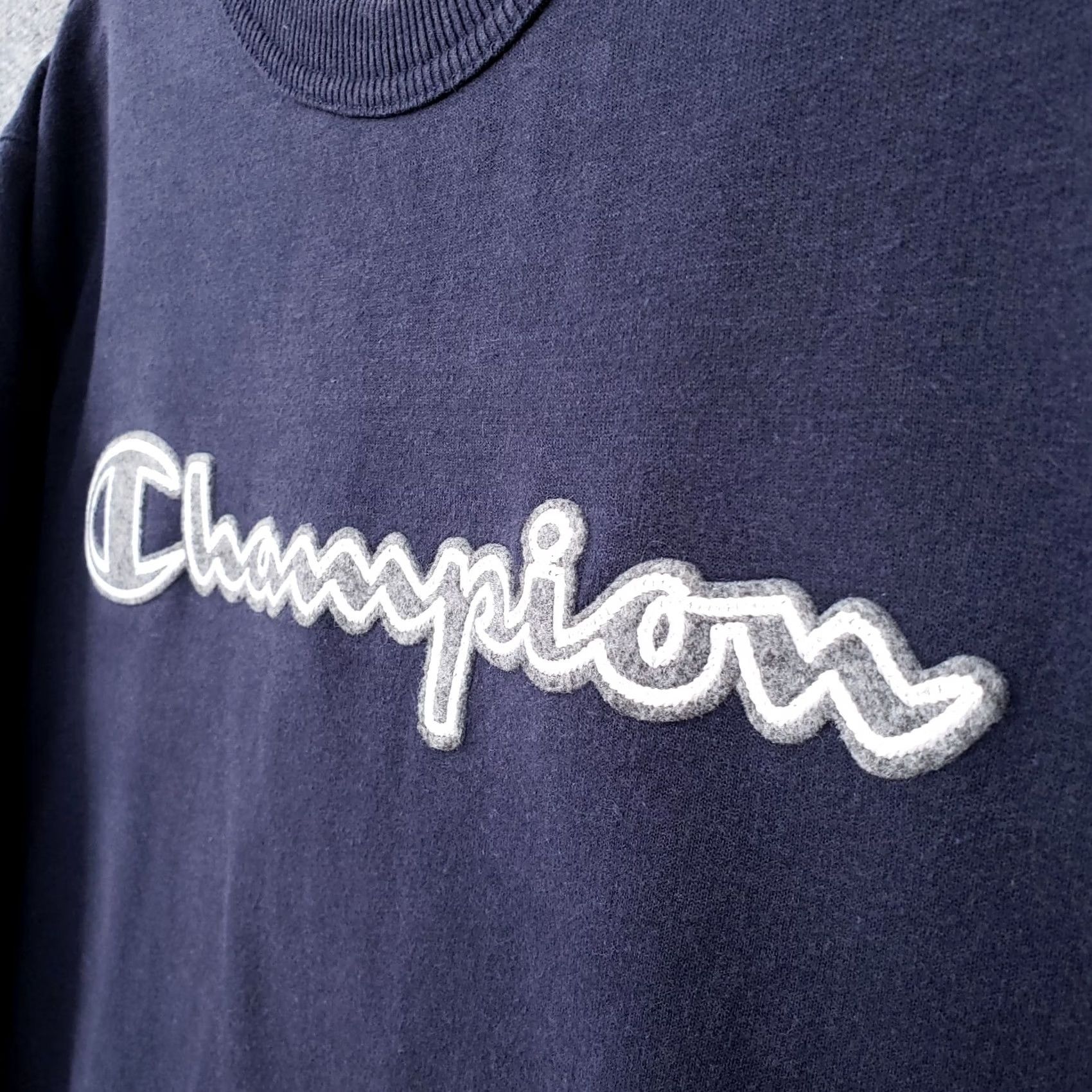 Champion Champion Sweatshirt Mens S Small Blue Crew Neck Pullover Fleece Spell Out Logo Size US S / EU 44-46 / 1 - 5 Thumbnail