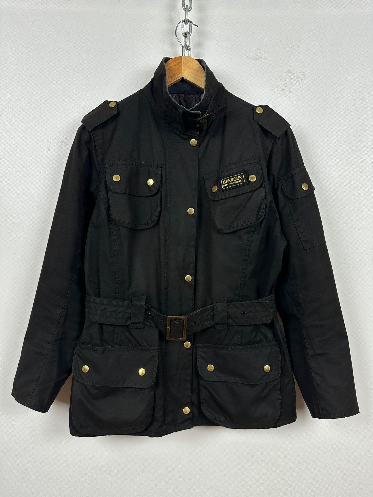 Barbour Barbour International Utility Black Waxed Motorcycle Jacket Size L / US 10 / IT 46 - 1 Thumbnail