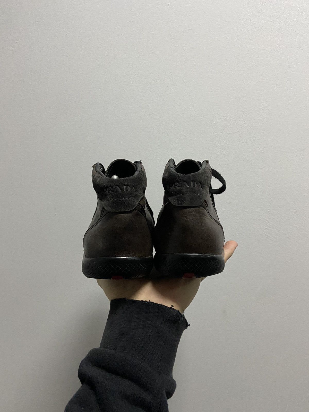 Prada × Vintage Prada Vintage Brown Shoes Luxury high sneakers logo Size US 8 / EU 41 - 4 Thumbnail