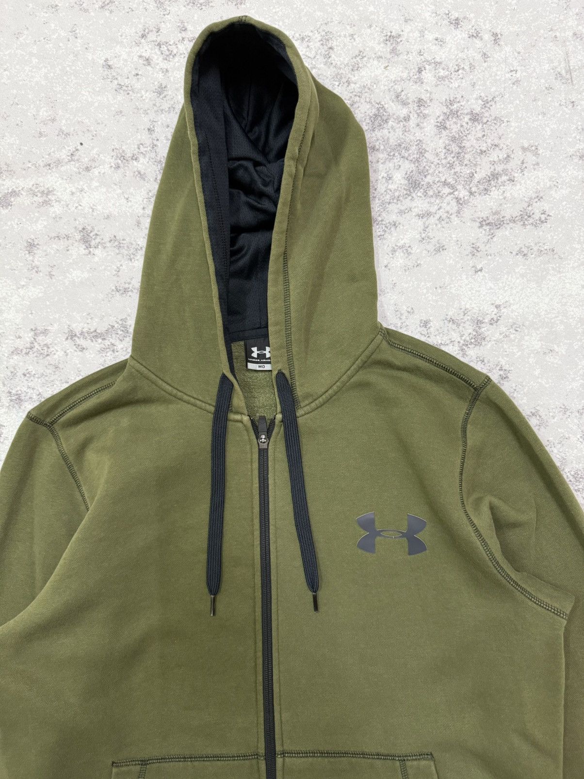 Under Armour Under Armour Olive Green Zip Up Sweater Hoodie Size US M / EU 48-50 / 2 - 4 Thumbnail