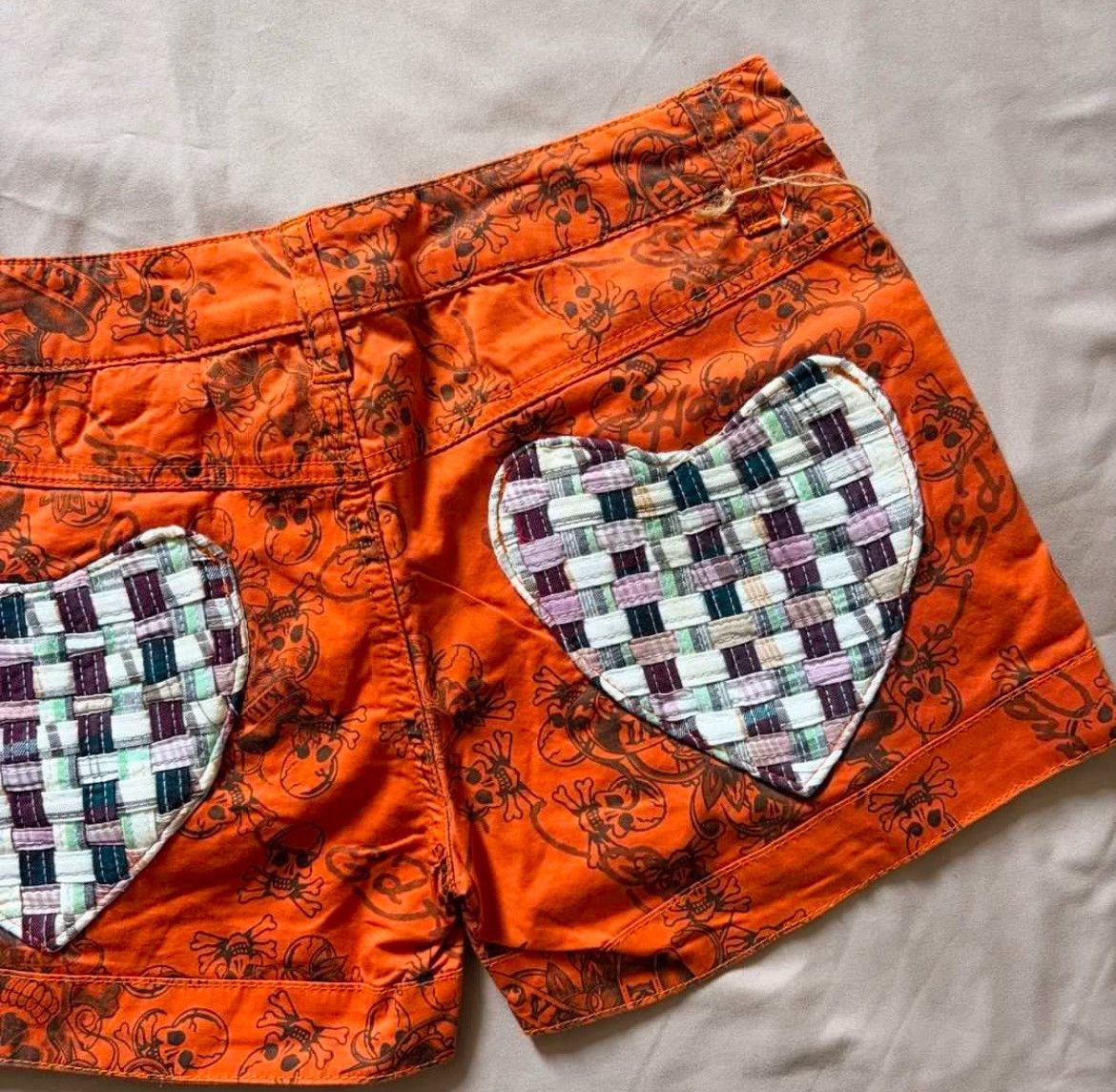 Ed Hardy NEW Authentic Ed Hardy Overprint Skeleton Shorts Size 26" / US 2 / IT 38 - 6 Thumbnail