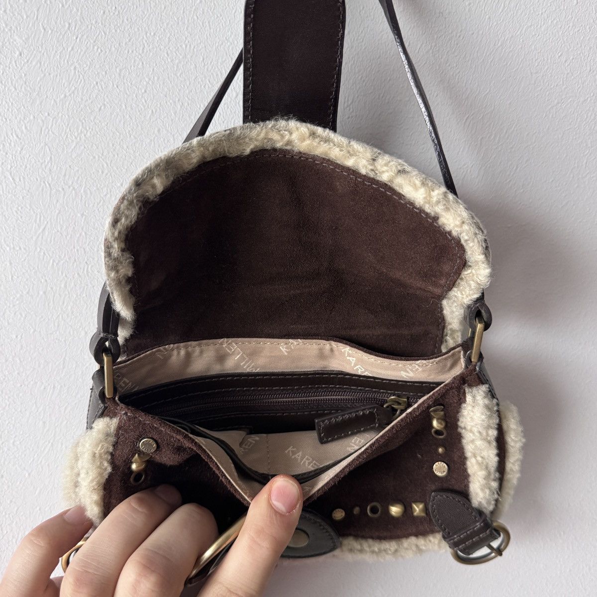 If Six Was Nine Vintage Shearling Biker Mini Bag Suede Japan Style Size ONE SIZE - 6 Thumbnail