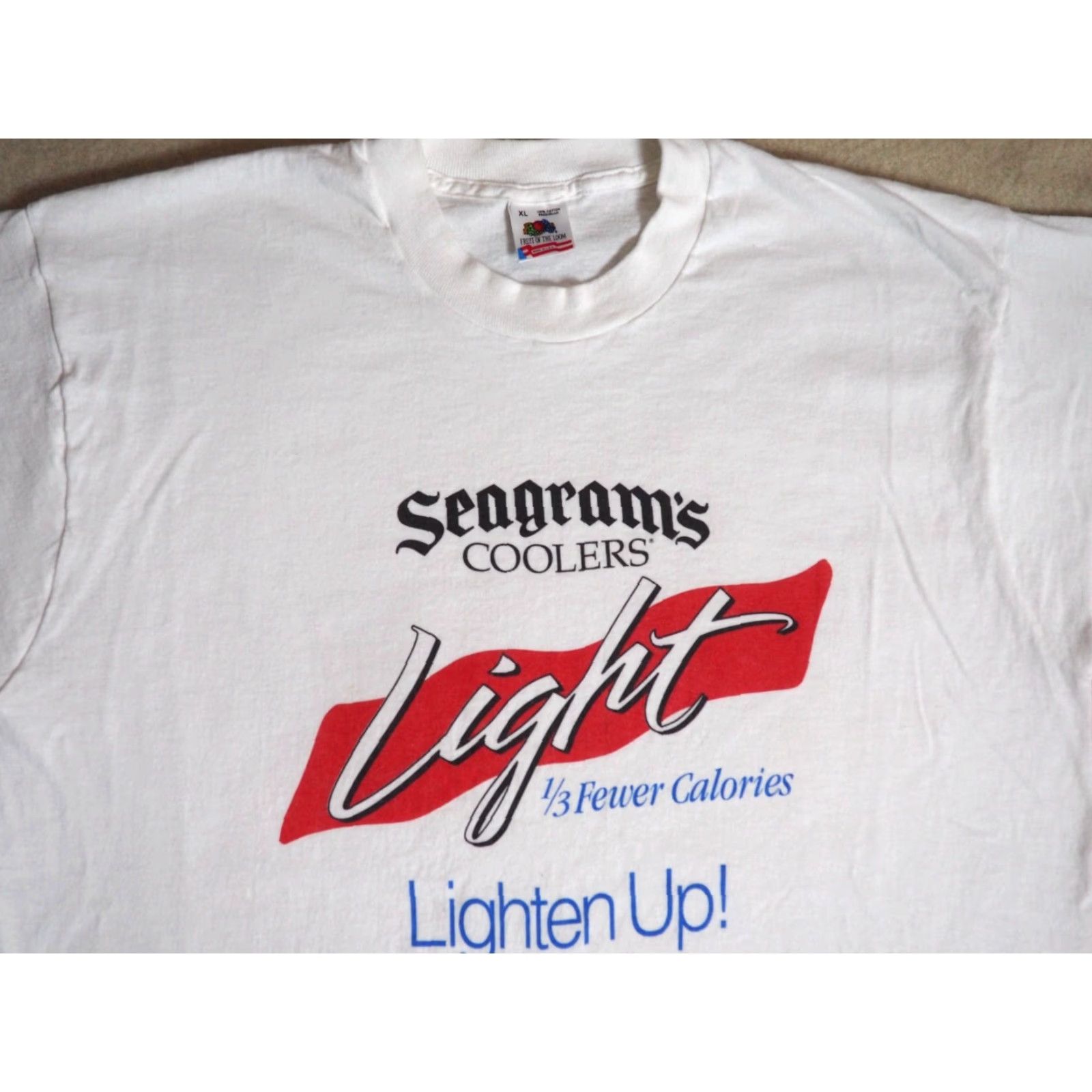 Fruit Of The Loom VTG 90s Fruit of the Loom Seagrams Liquor Beer Promo USA Made White Tee T-Shirt Mens L Size US L / EU 52-54 / 3 - 3 Thumbnail