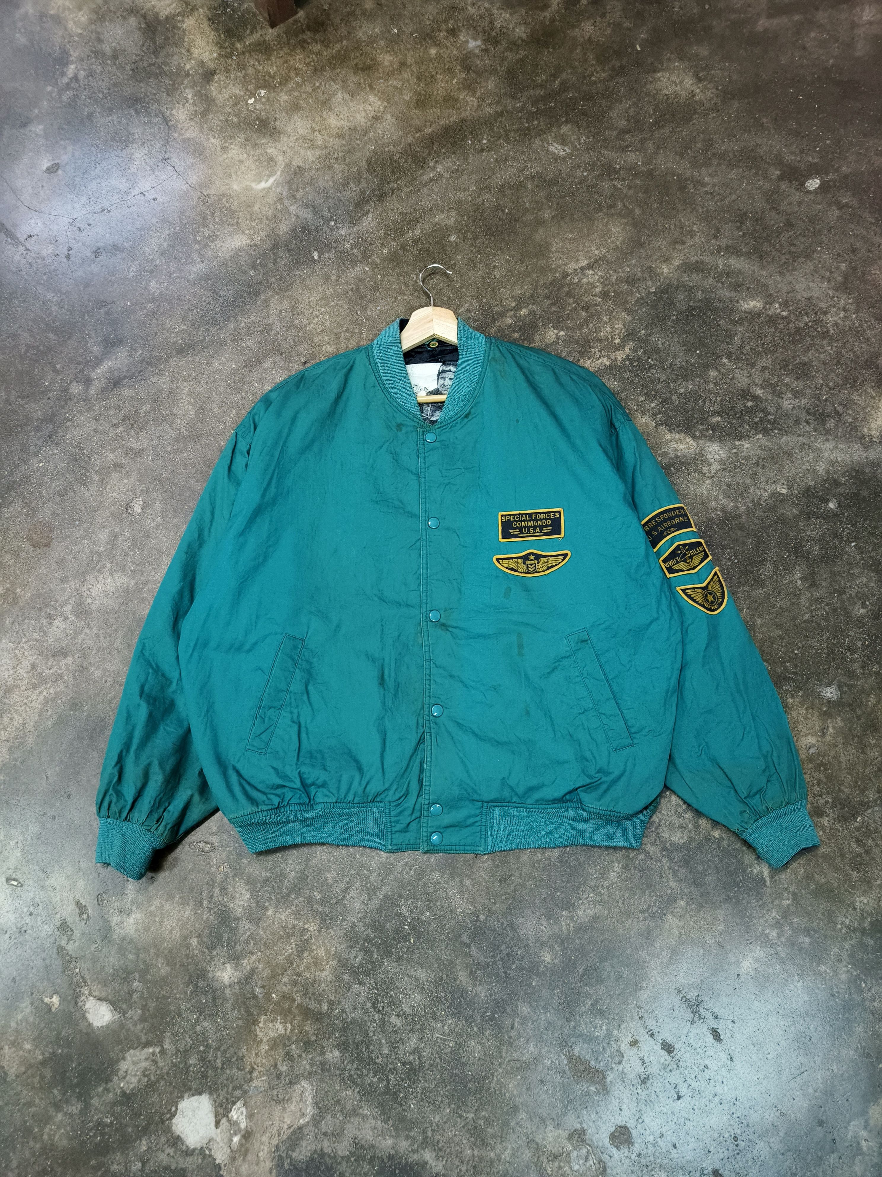 Vintage VTG USA BOMBER JACKET DISTRESSED Size US XL / EU 56 / 4 - 2 Thumbnail