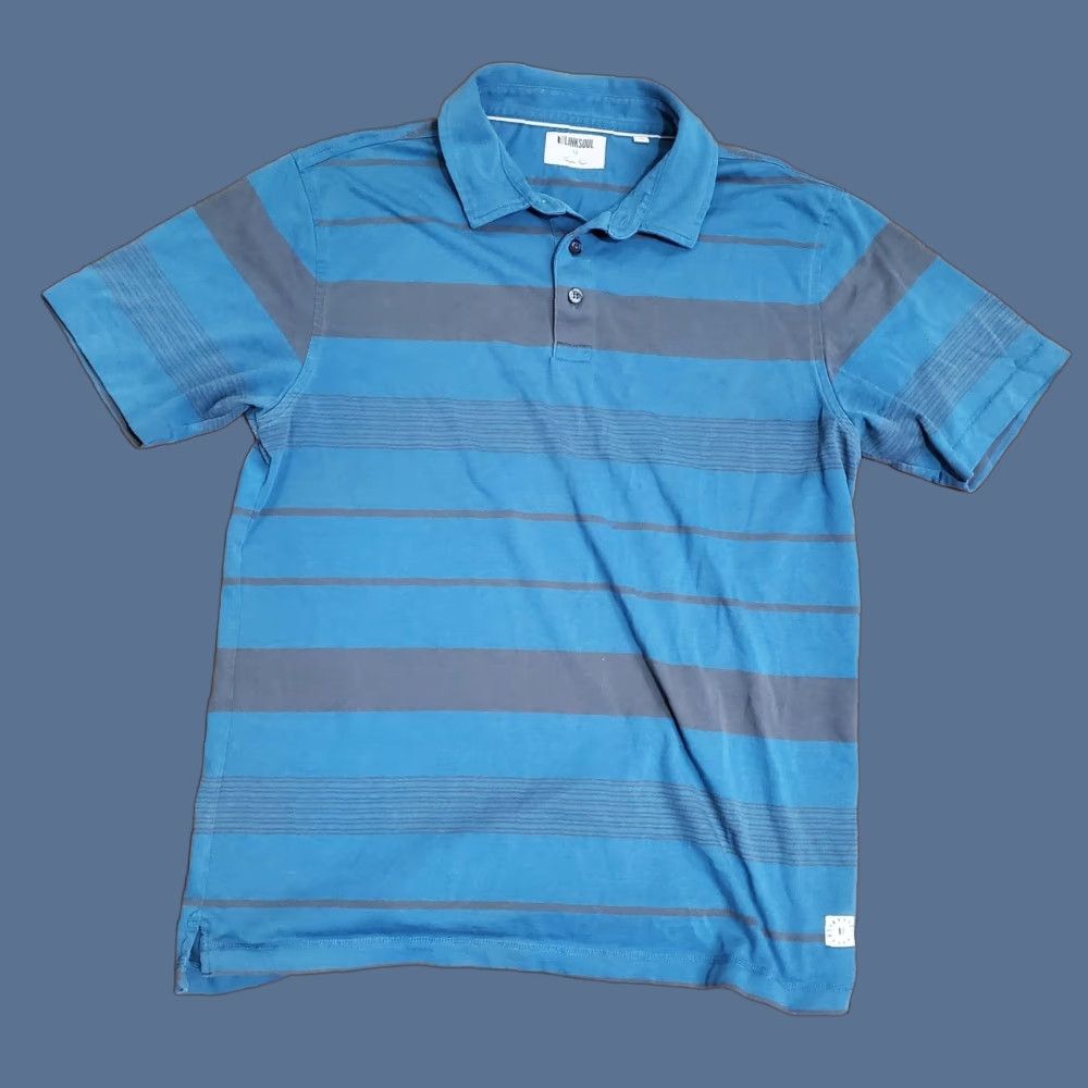 Vintage Linksoul Polo Shirt Mens M Blue Striped Tempus Fugit Golf Performance 100% Cotton Short Sleeve Polo Shirt Mens Size US M / EU 48-50 / 2 - 1 Thumbnail