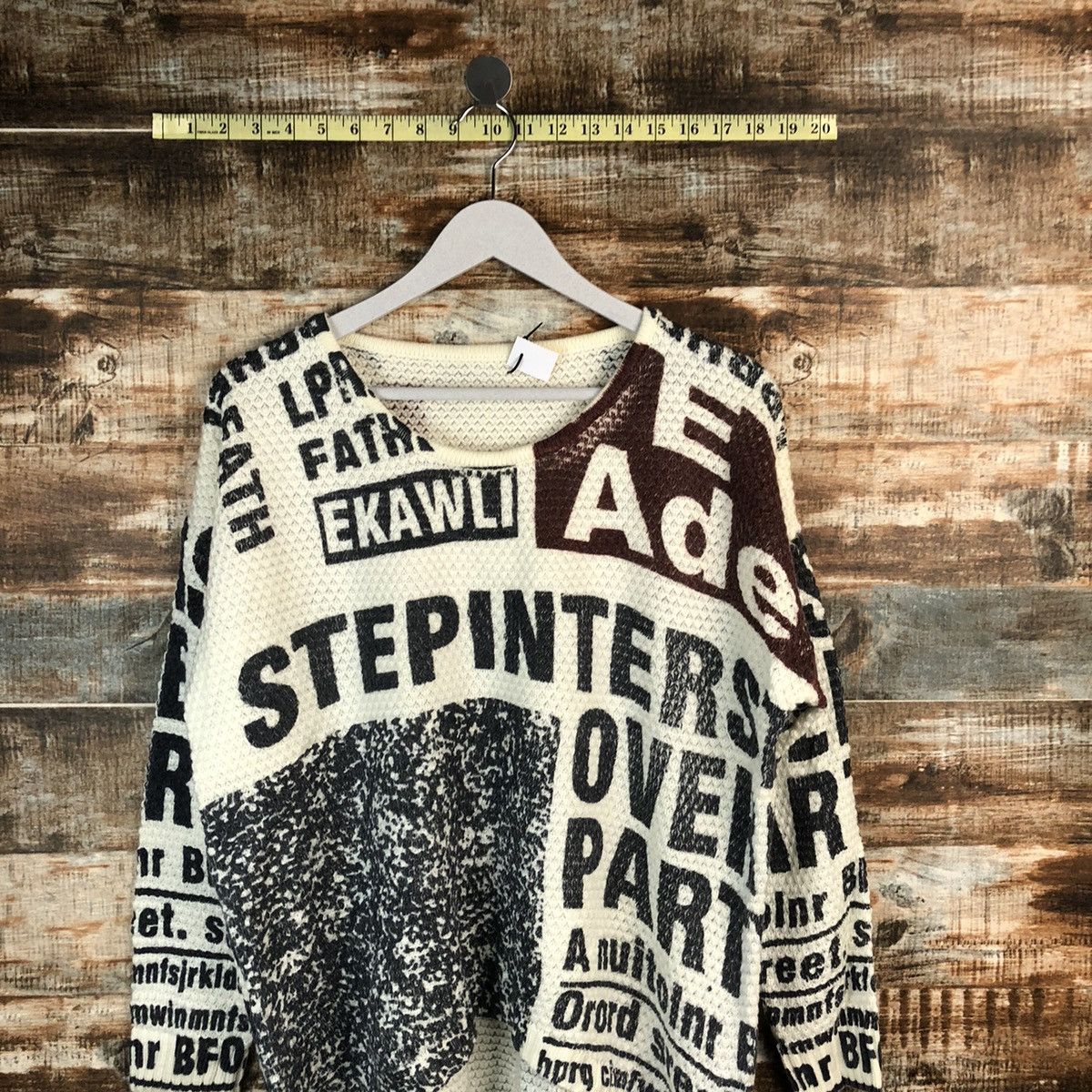 Homespun Knitwear × Japanese Brand Japan vintage White Full Print Knitwear #A1696 Size L / US 10 / IT 46 - 2 Thumbnail