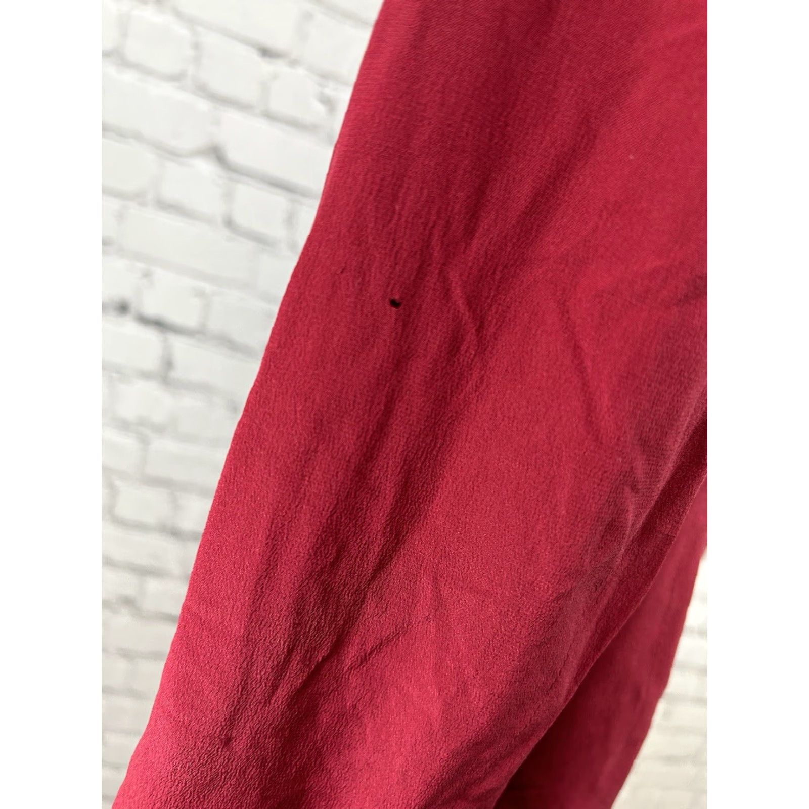 Vintage VINTAGE Hugo Buscati Milano Blazer Women Double-Breasted Red 100% Silk Peak Lapel Six-Button Three-Button Sleeve Lined WW? Size XL / US 12-14 / IT 48-50 - 4 Thumbnail