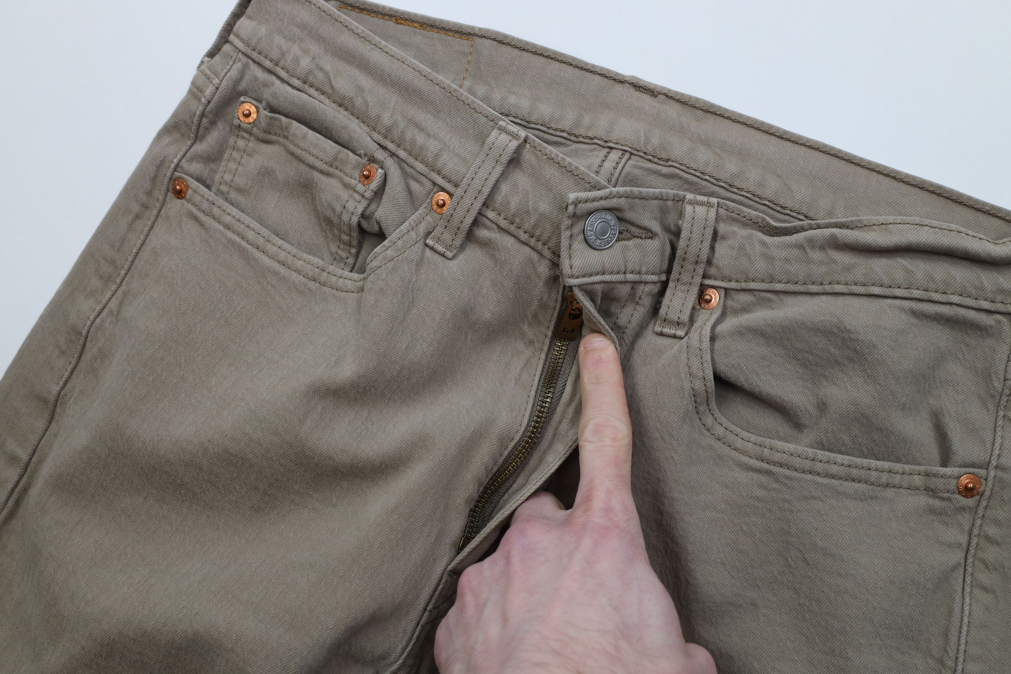 Levi's Vintage Y2K Levis 505 Regular Straight Leg Jeans Beige Size US 31 - 7 Thumbnail
