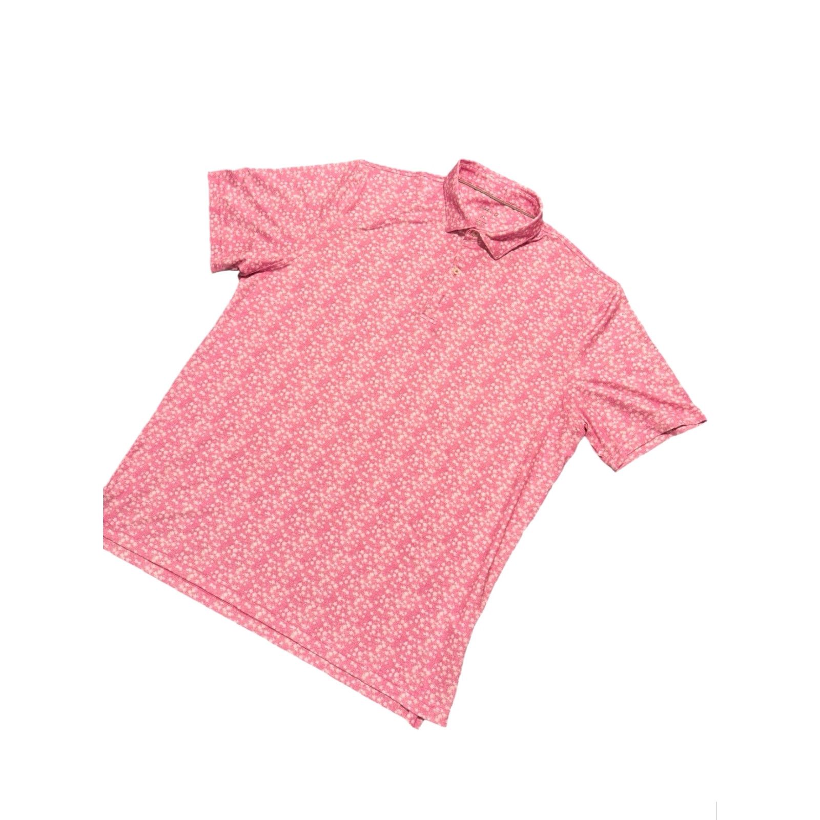 johnnie-O Johnnie O Polo Shirt Mens XL Pink Floral Print Short Sleeve Golf Stretch Size US XL / EU 56 / 4 - 4 Thumbnail