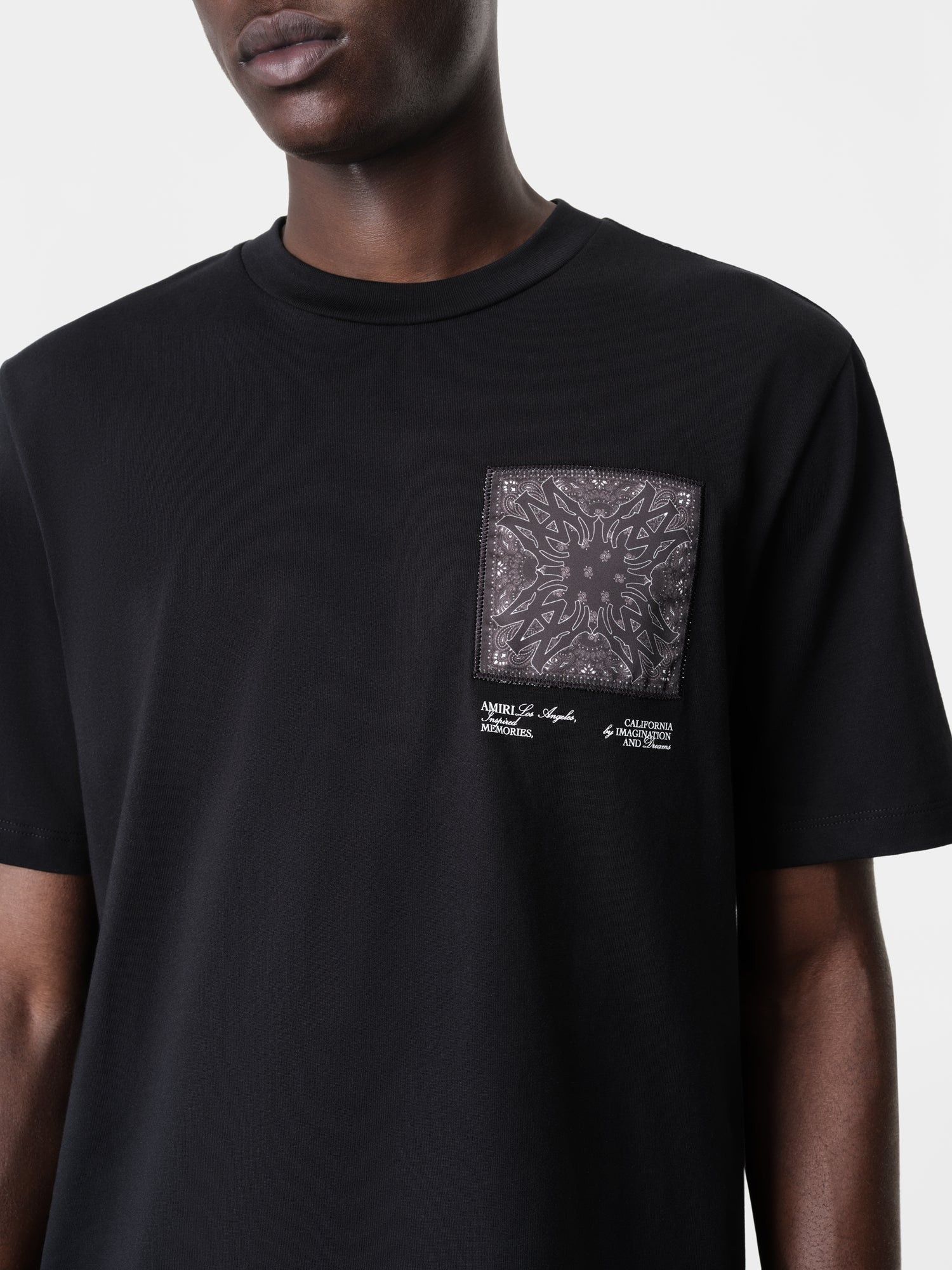 Amiri o1orln1025 Bandana Silk Applique T-Shirt in Black Size US M / EU 48-50 / 2 - 5 Thumbnail