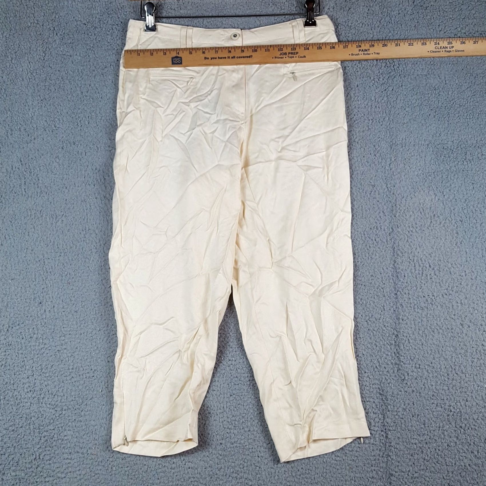 Etro VINTAGE Y2K Beige Silk Capris Women's Size 8 Preppy Retro Capri Pants Size 30" / US 8 / IT 44 - 5 Thumbnail