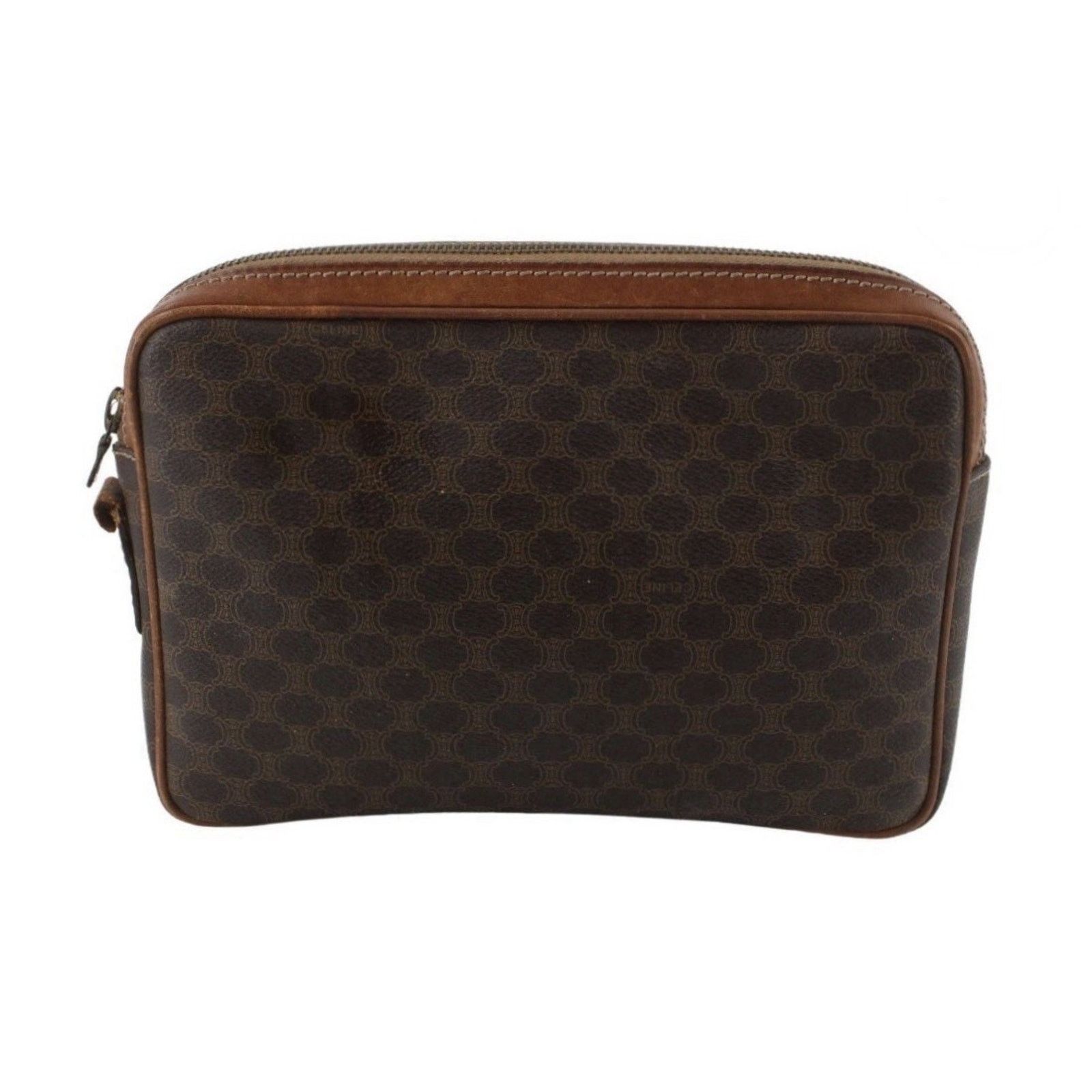 Celine Celine Brown Macadam Pochette Clutch Pouch Bag Auth Vintage Size ONE SIZE - 1 Thumbnail