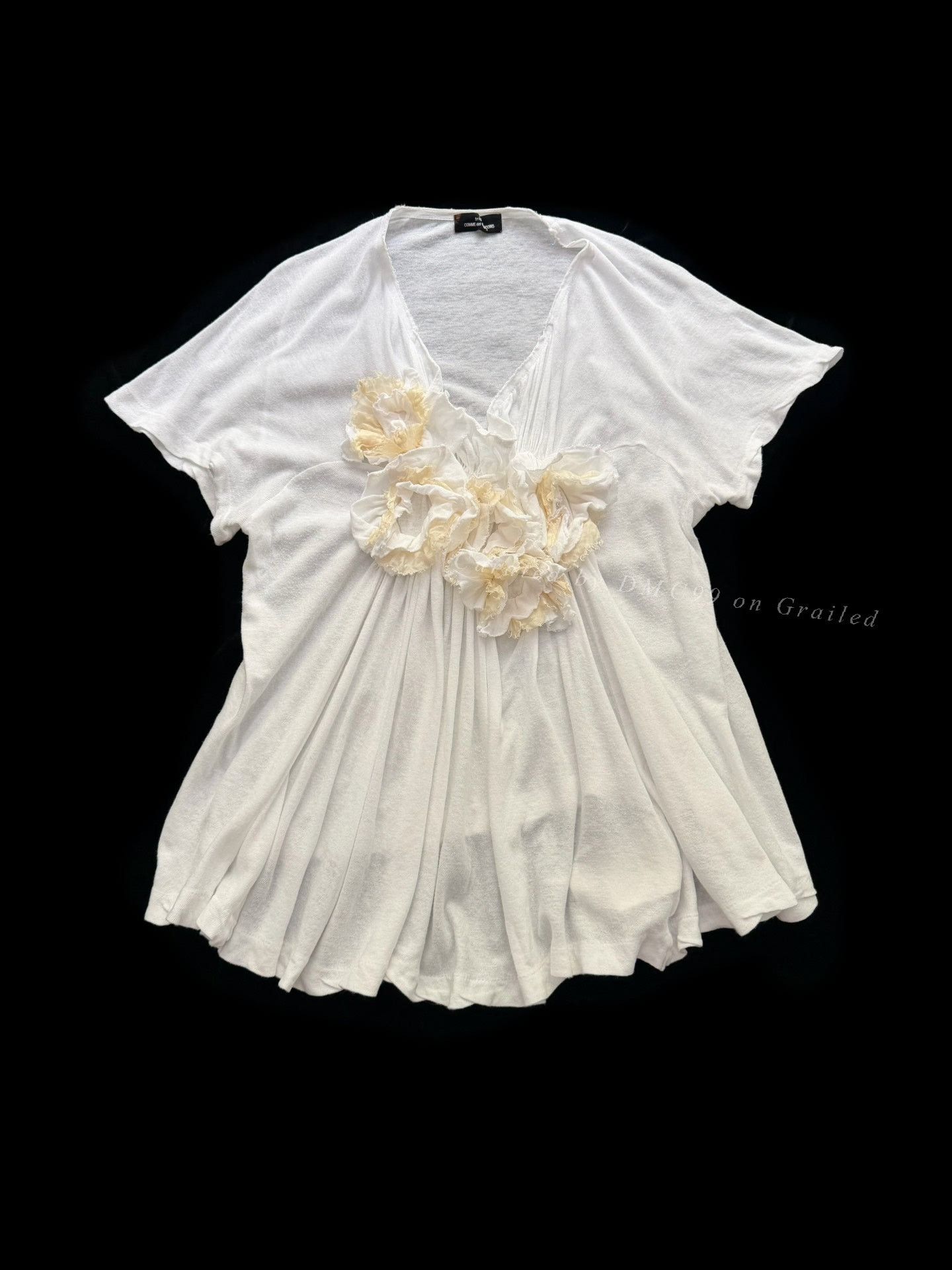 Rei Kawakubo Comme des Garçons 2004 Draped Collar Blouse Size L / US 10 / IT 46 - 1 Thumbnail