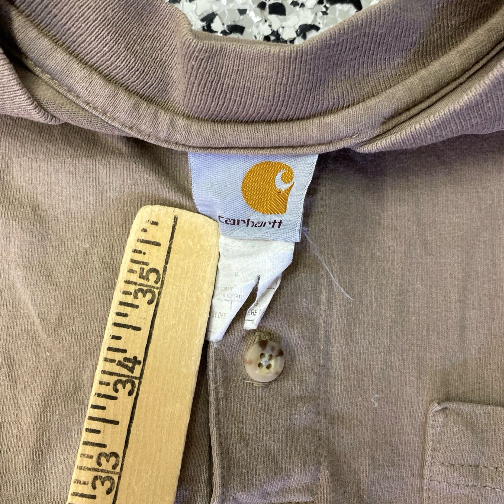 Carhartt VINTAGE Carhartt Mens T-Shirt Long Sleeve XL Brown Beige Crew Neck Regular Size US XL / EU 56 / 4 - 2 Thumbnail