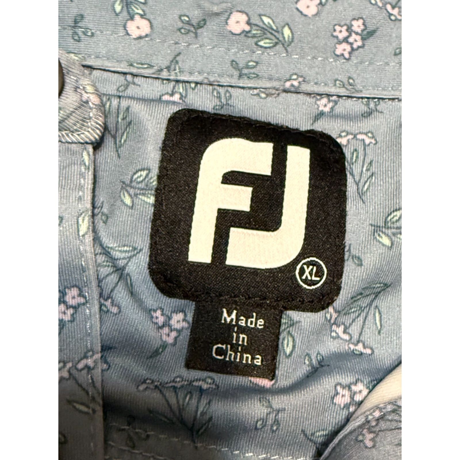Footjoy FJ Polo Shirt Men's XL Short Sleeve Blue Green Pink Flowers Golf Casual Polo Shirt Size US XL / EU 56 / 4 - 5 Thumbnail