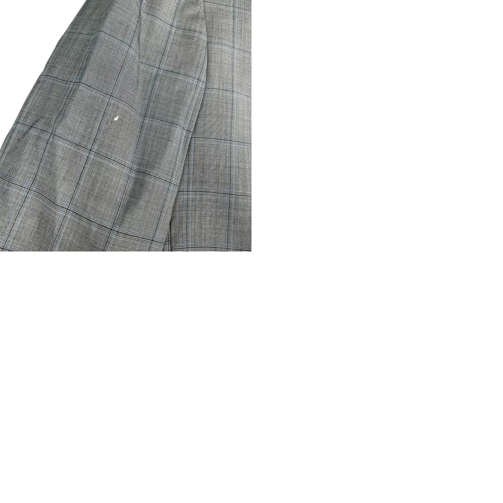 Vintage Hickey Freeman Blazer Men 44 Long Gray Windowpane 2-Button Closure 4-Button Cuff 100% Wool Made in USA Milburn II Mens Size 44R - 9 Thumbnail