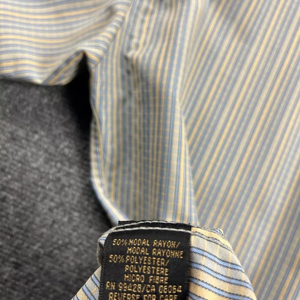 BUGATCHI Bugatchi Uomo Shirt Mens XL Striped Button Up Pocket Modal Size US XL / EU 56 / 4 - 9 Thumbnail