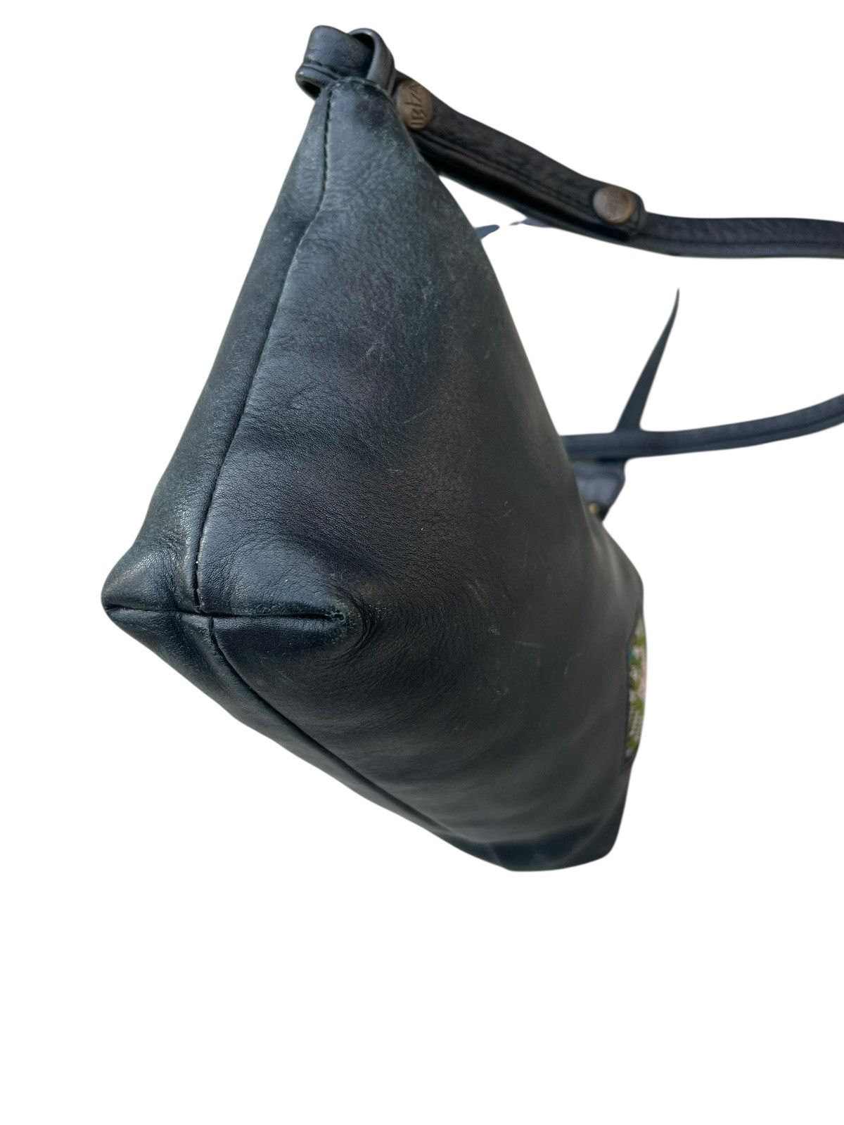 Leather Vintage Ibiza Japan Patina Scratches Black Leather Bag Size ONE SIZE - 15 Thumbnail