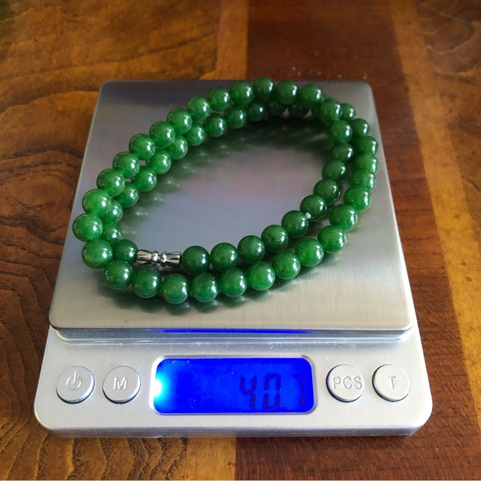 Jewelry Genuine nephrite jade 8mm round bead necklace Size ONE SIZE - 9 Thumbnail