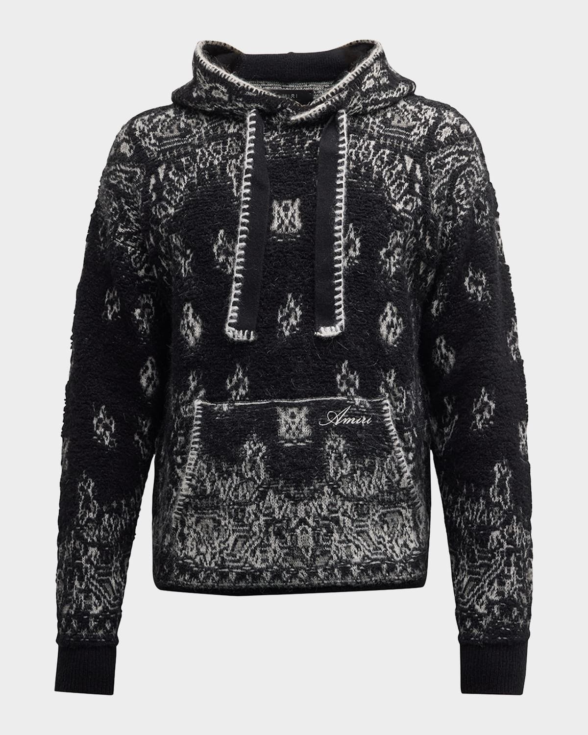 Amiri o1y0525 Logo Hoodie in Black/White Size US M / EU 48-50 / 2 - 1 Thumbnail