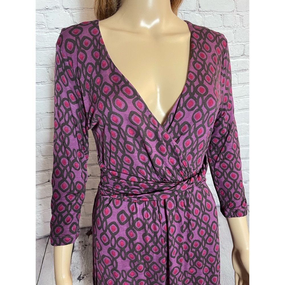 Boden Boden Chelsea Wrap Purple 3/4 Sleeve Dress Size 6 Size M / US 6-8 / IT 42-44 - 3 Thumbnail