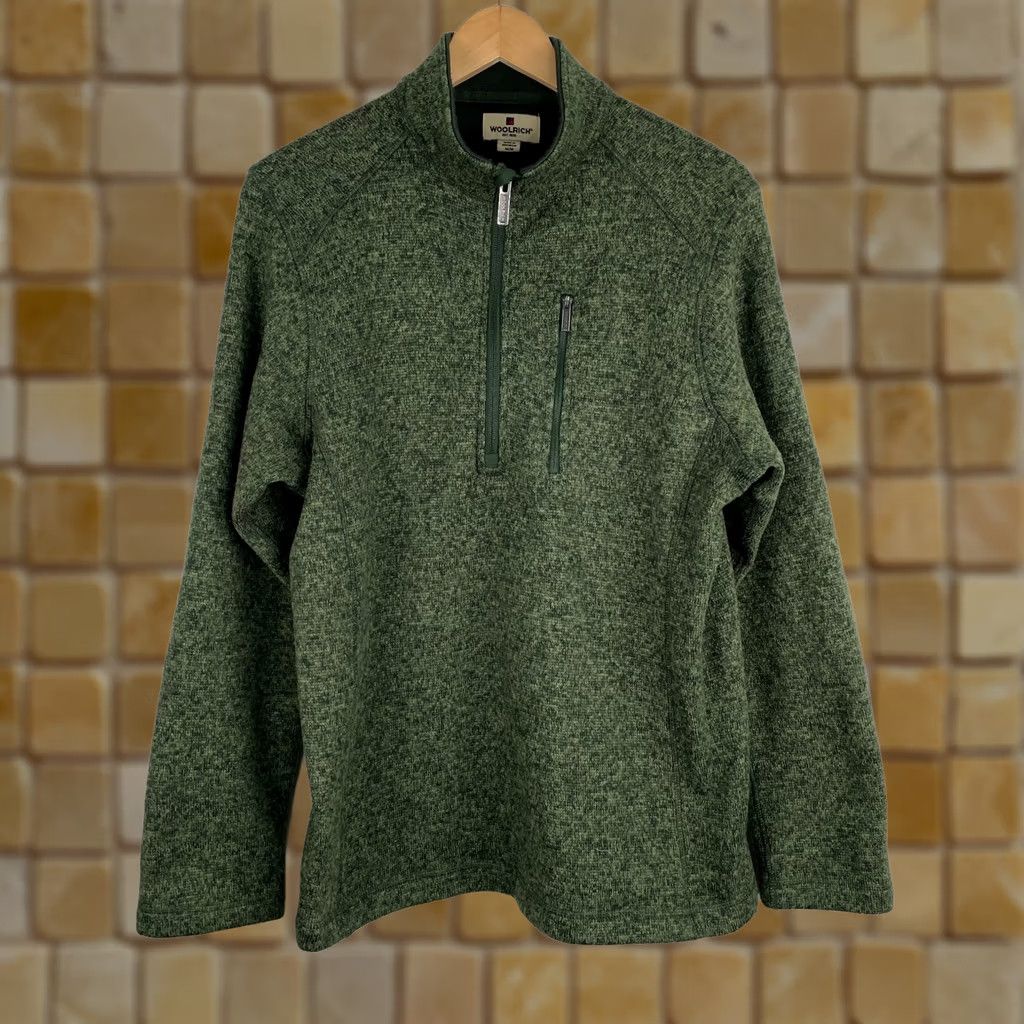 Vintage Woolrich Men's Green Half Zip Fleece Jacket Size M Size US M / EU 48-50 / 2 - 1 Thumbnail