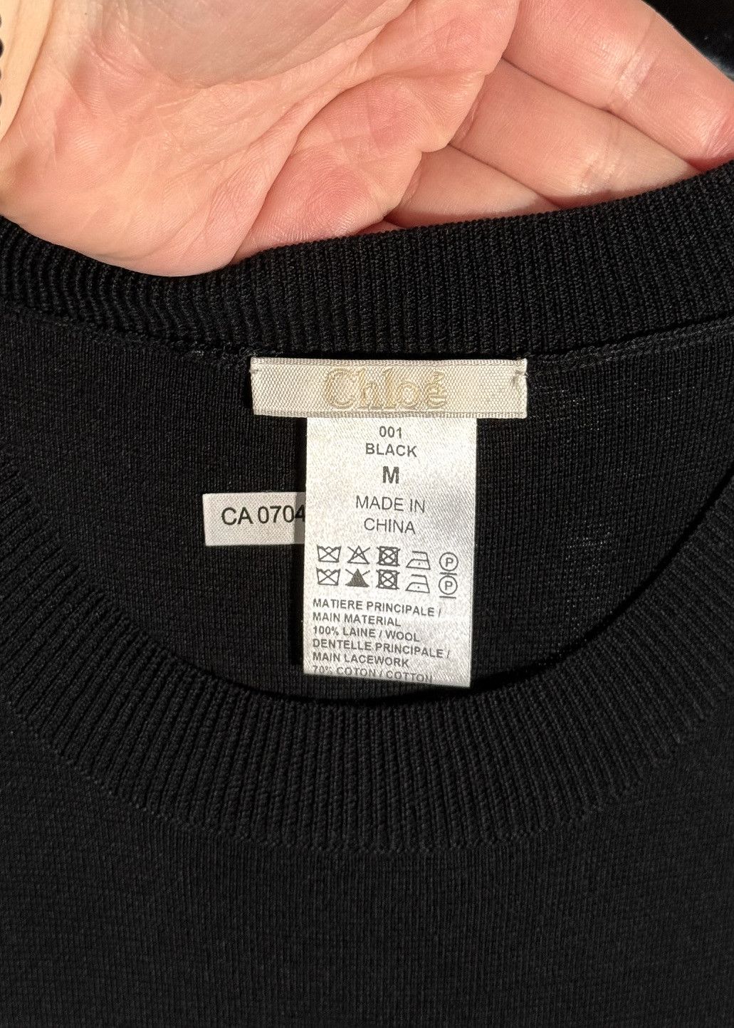 Chloe Chloé Black Wool Side Lace Insert Sleeveless Dress Size M / US 6-8 / IT 42-44 - 6 Thumbnail