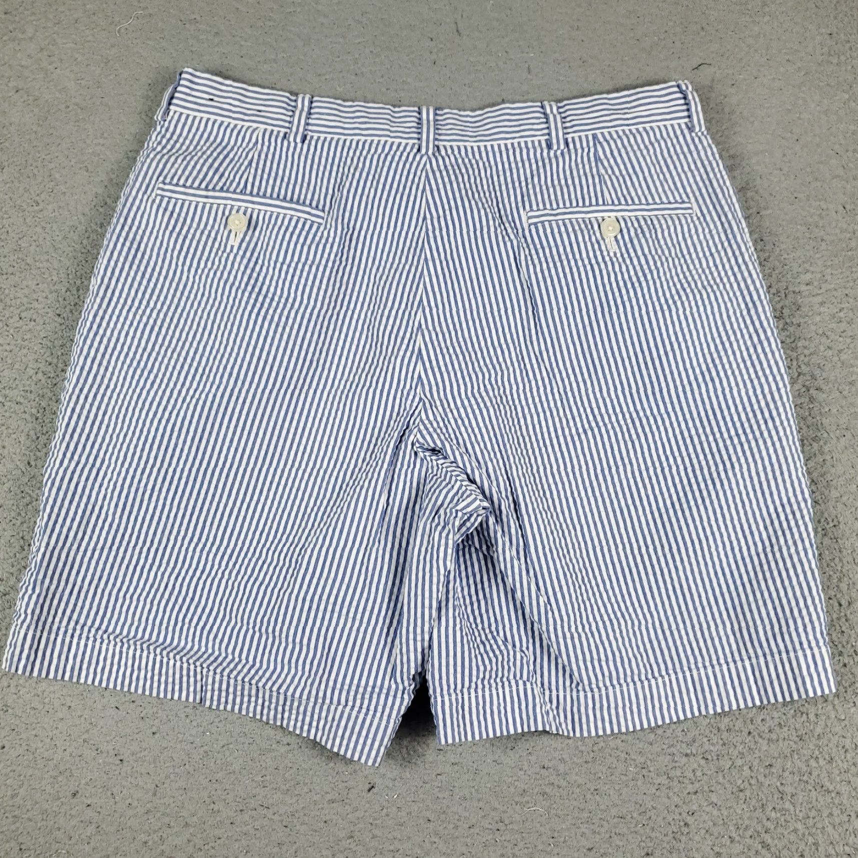 Brooks Brothers VINTAGE Brooks Brothers Shorts Mens Size 36 Chino Flat Front Blue Striped Cotton Casual Office Size US 36 / EU 52 - 7 Thumbnail