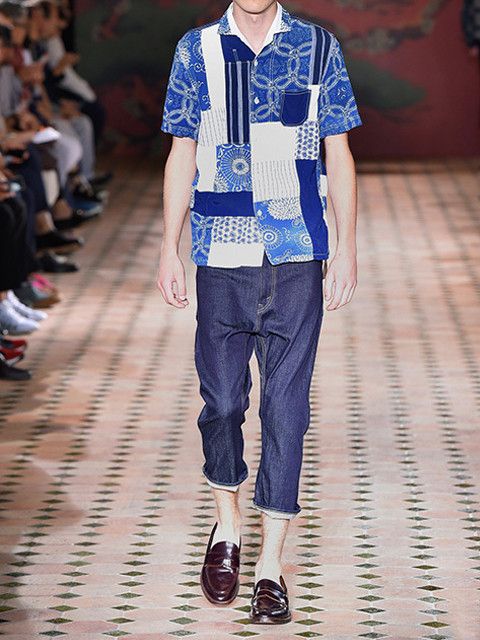 Junya Watanabe RUNWAY SS15 Junya Man Cinch Back Cropped Sarouel Pants Size US 29 - 1 Thumbnail