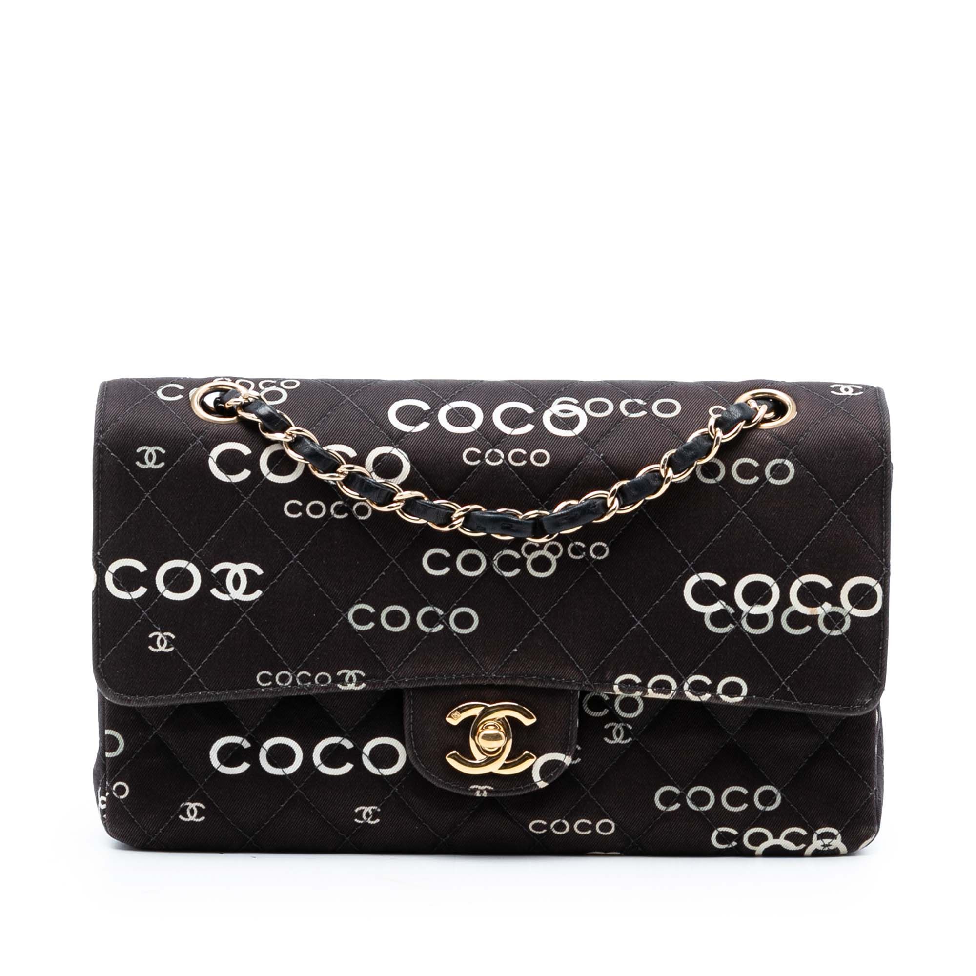 Chanel Medium Classic Canvas Coco Print Double Flap Size ONE SIZE - 1 Thumbnail