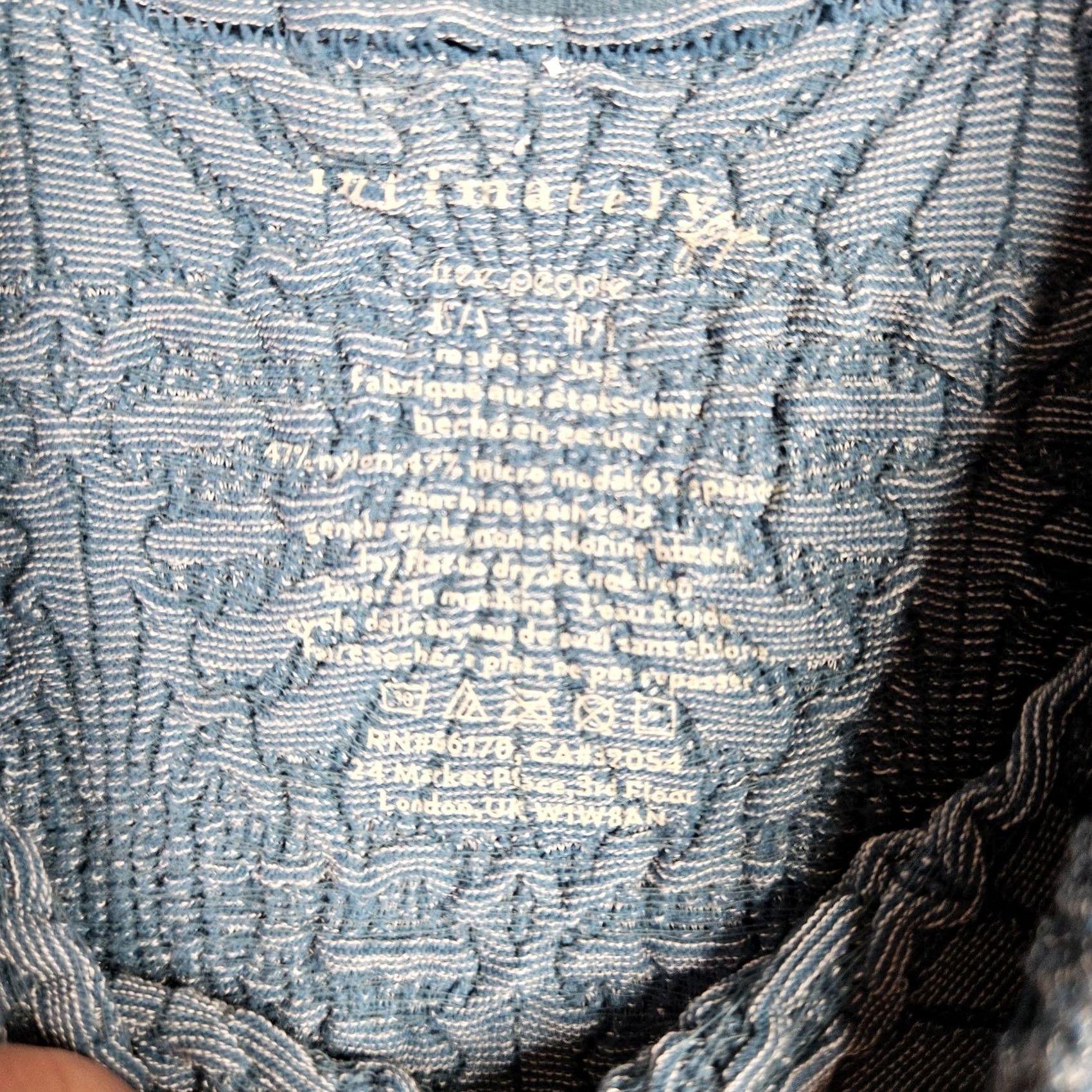 Free People Free People Tank Top Shirt Womens XS/S Blue Textured Stretch Sleeveless Modal Nylon Spandex Tank Size XS / US 0-2 / IT 36-38 - 6 Thumbnail