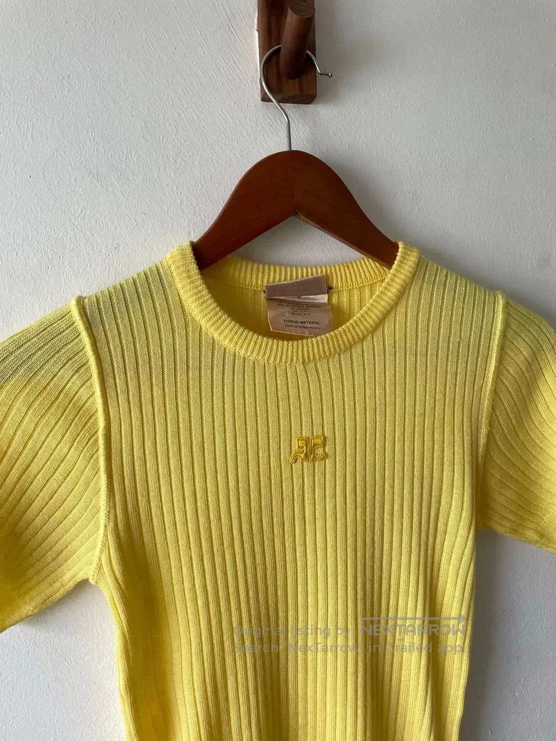 Courreges Courreges Vintage Yellow Knit Sweater. Size XS / US 0-2 / IT 36-38 - 2 Thumbnail
