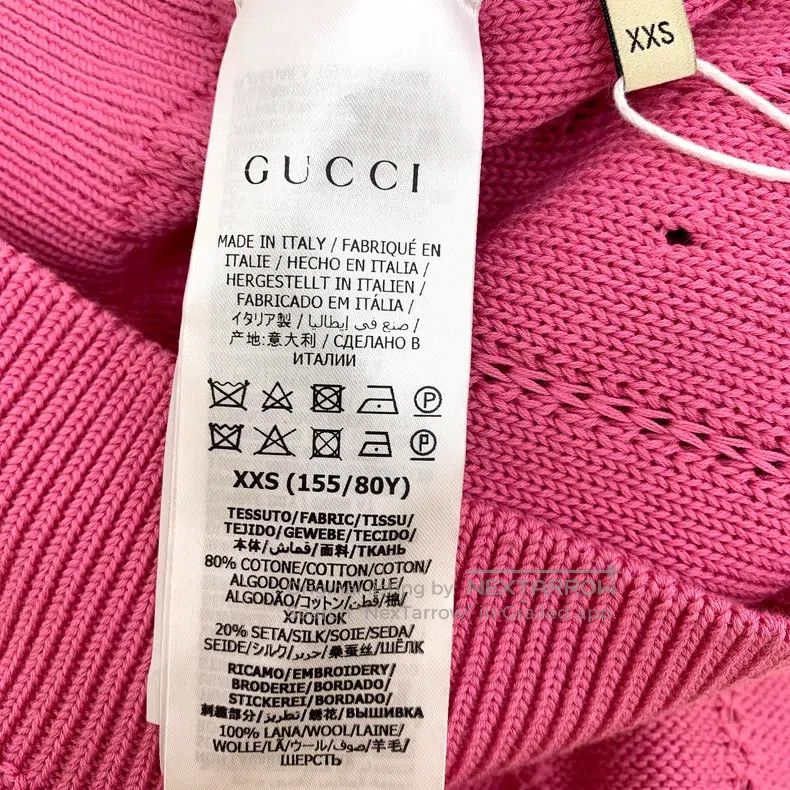 Gucci Gucci Pink floral embroidered cotton round-neck short-slee Size XXS / US 00 / IT 34 - 6 Thumbnail